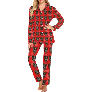 2 Piece Corgi Long PJ Set - Tri Holiday