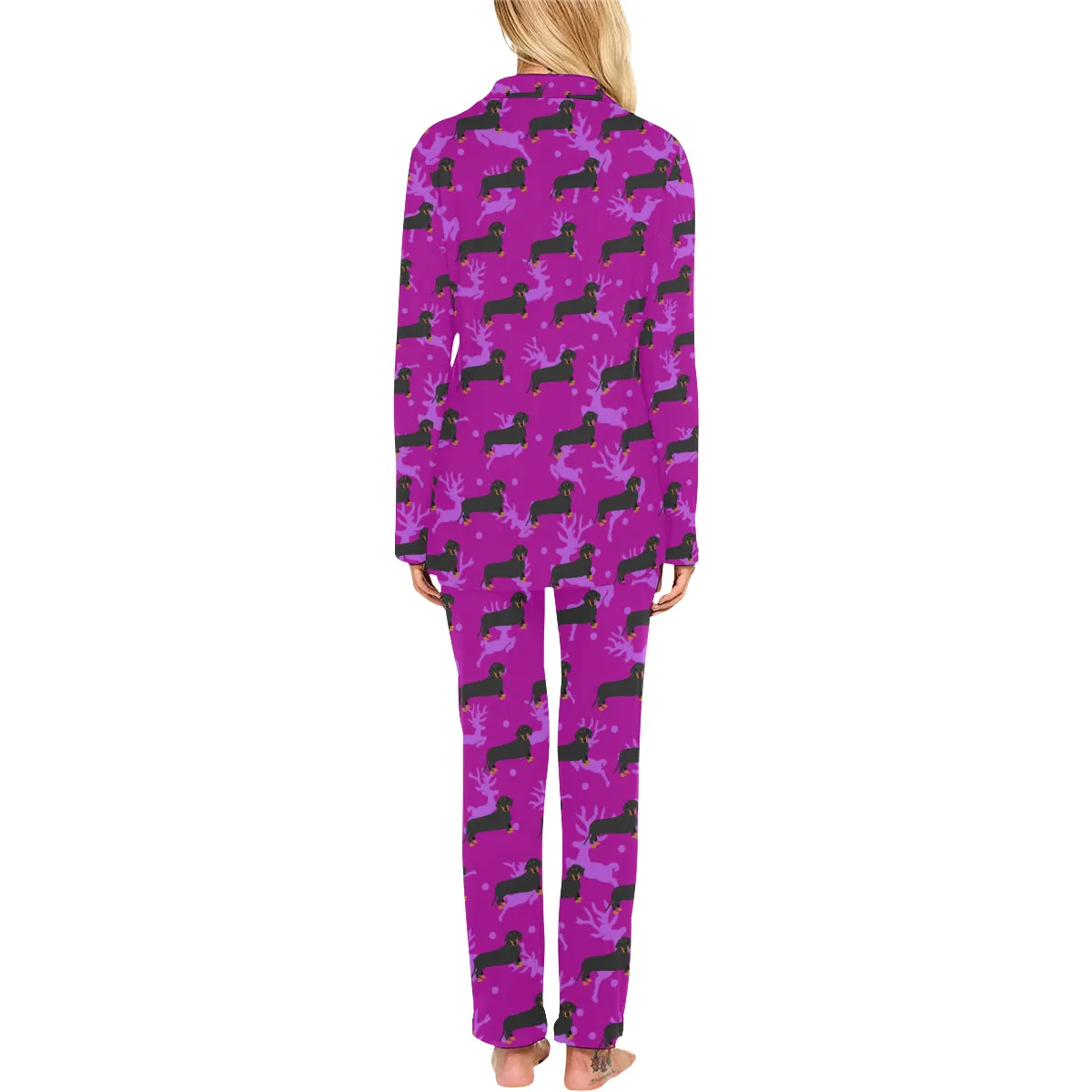 2 Piece Dachshund Long PJ Set - Holiday