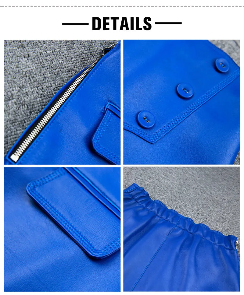 2022 New Women Leather Sheepskin Skirt Versatile Asymmetric Button Pack Hip Skirt Solid Short Dress Autumn Winter TF4796