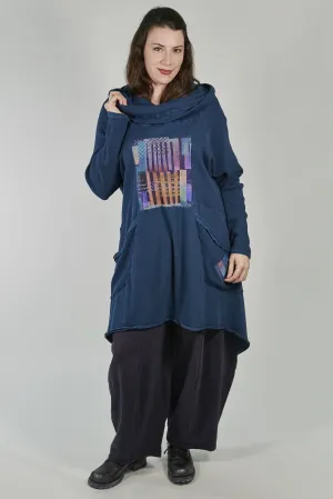 2292 Cowl Thermal Pocket Tunic Studio Blue-P