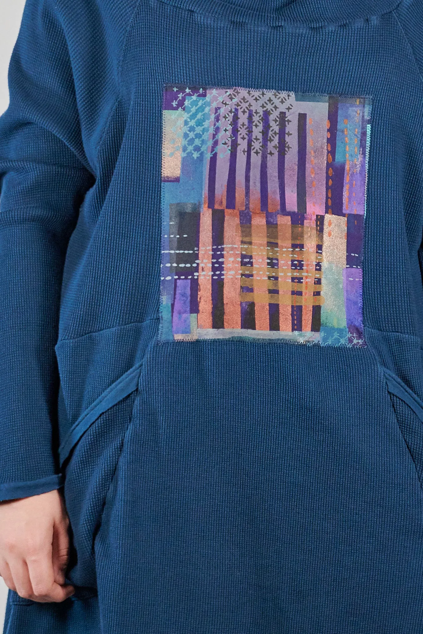 2292 Cowl Thermal Pocket Tunic Studio Blue-P