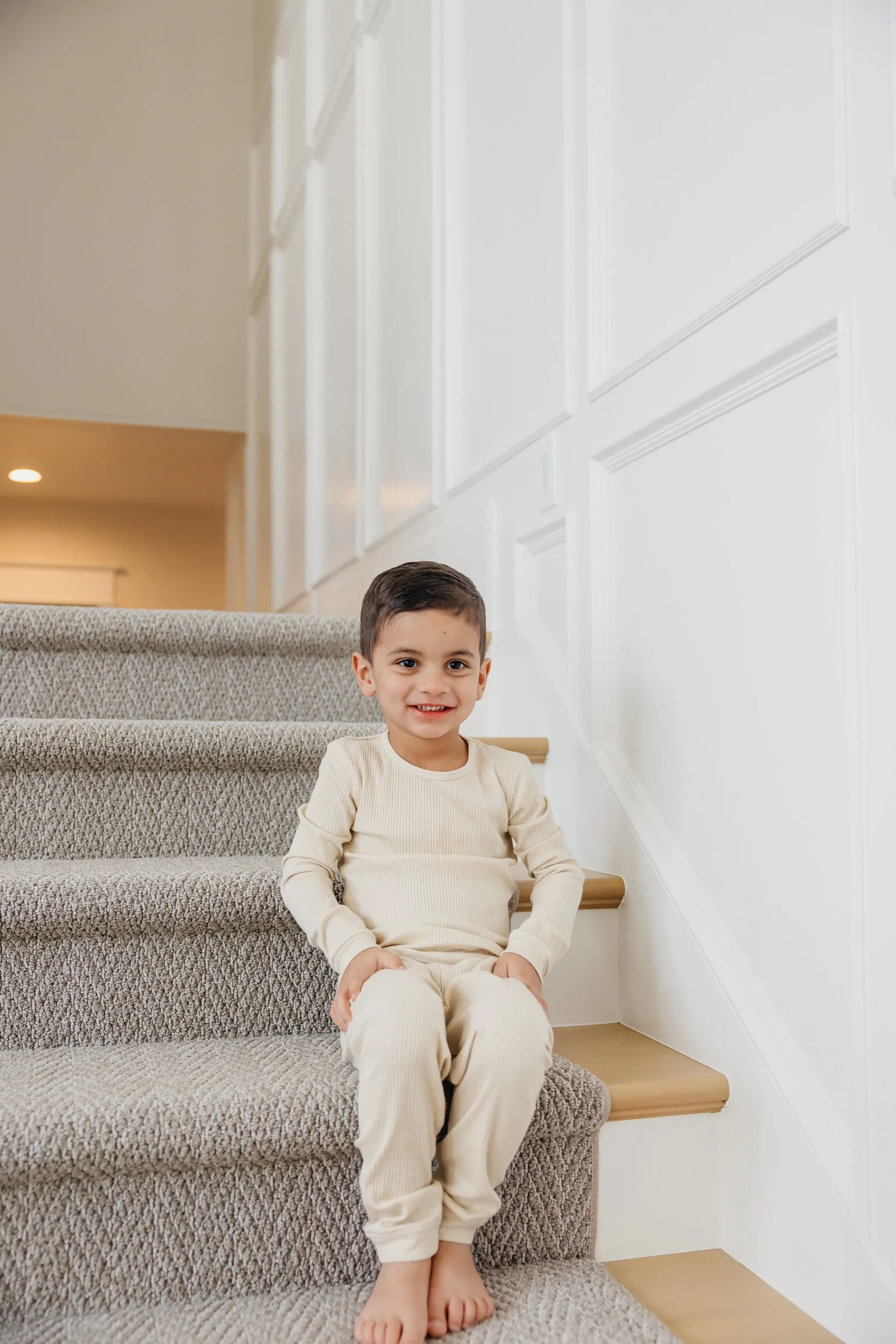 2pc Rib Knit Long Sleeve Pajama Set - Moonstone