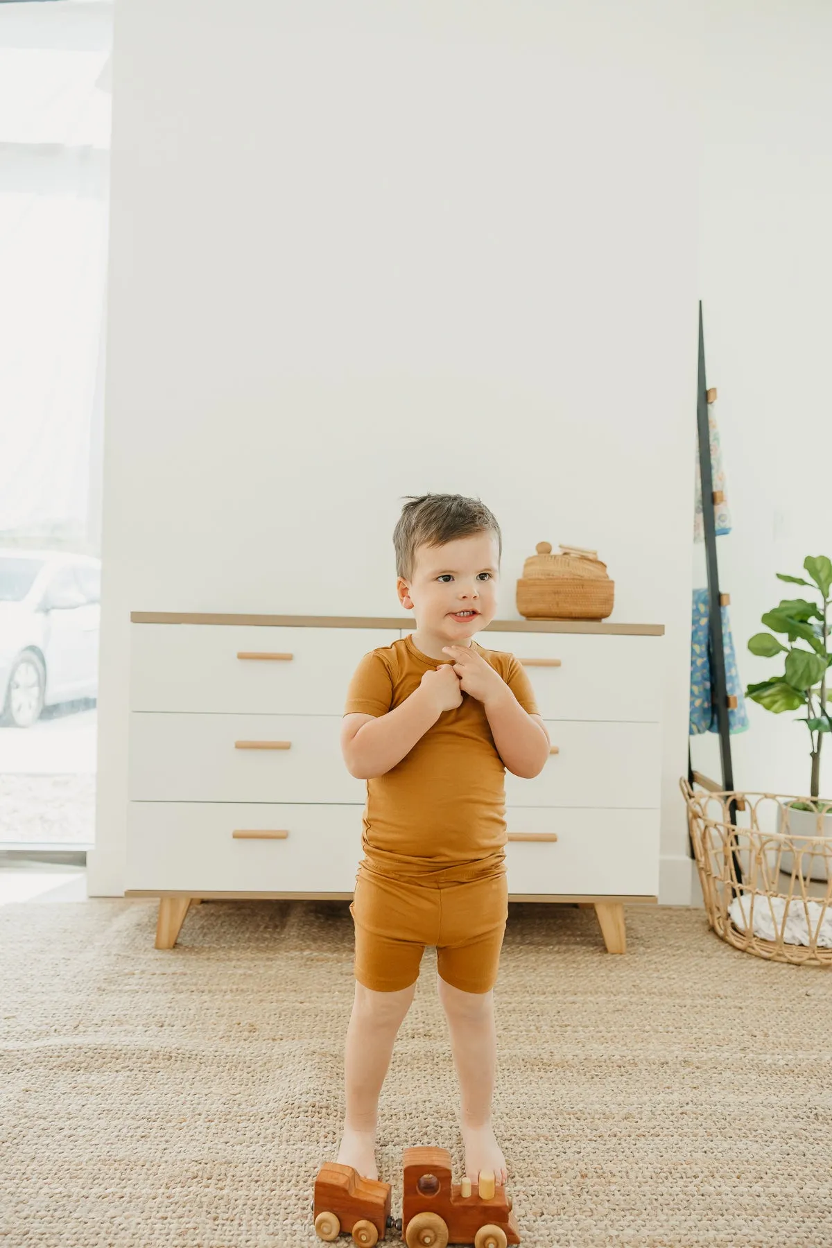2pc Short Sleeve Pajama Set - Camel