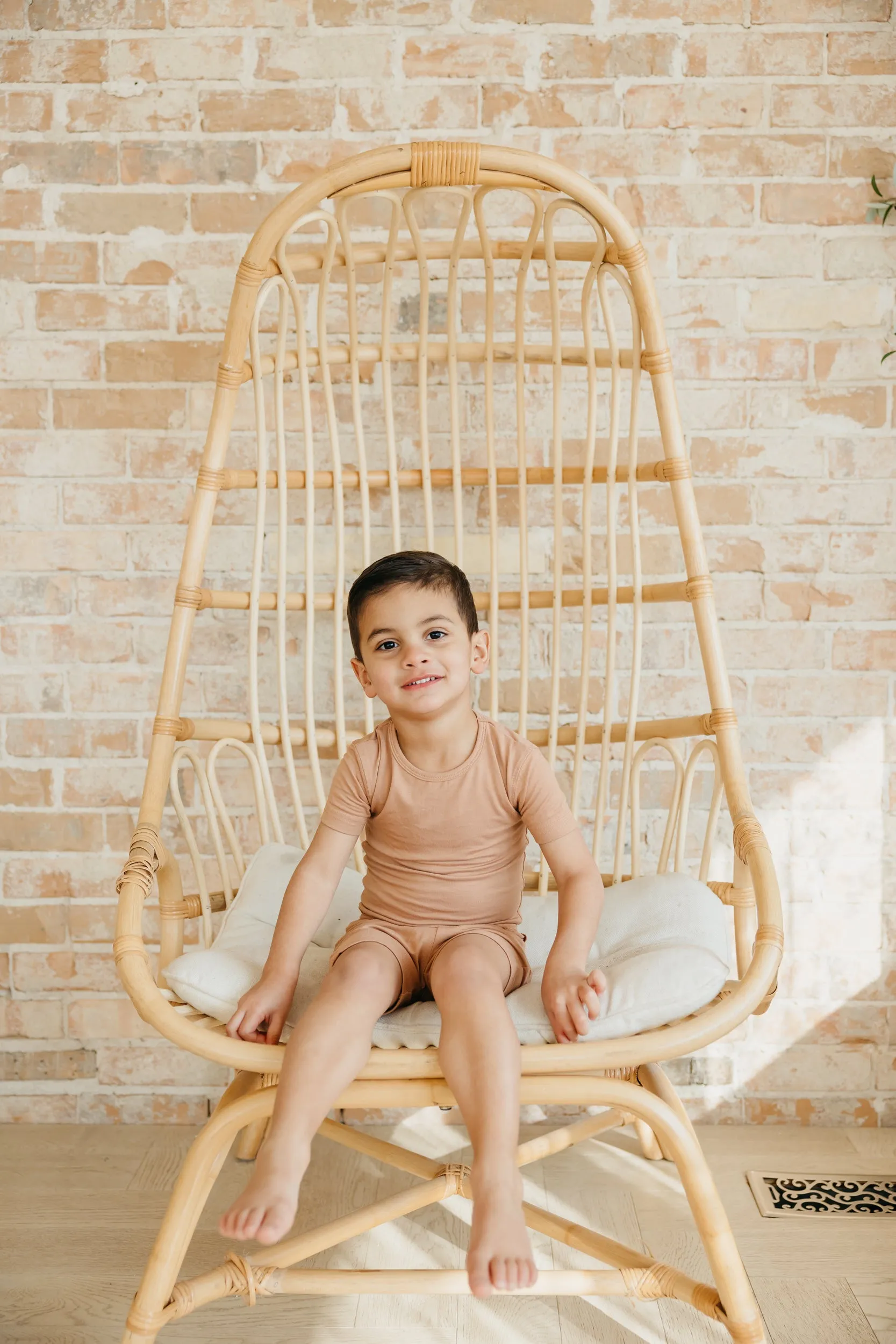2pc Short Sleeve Pajama Set - Pecan