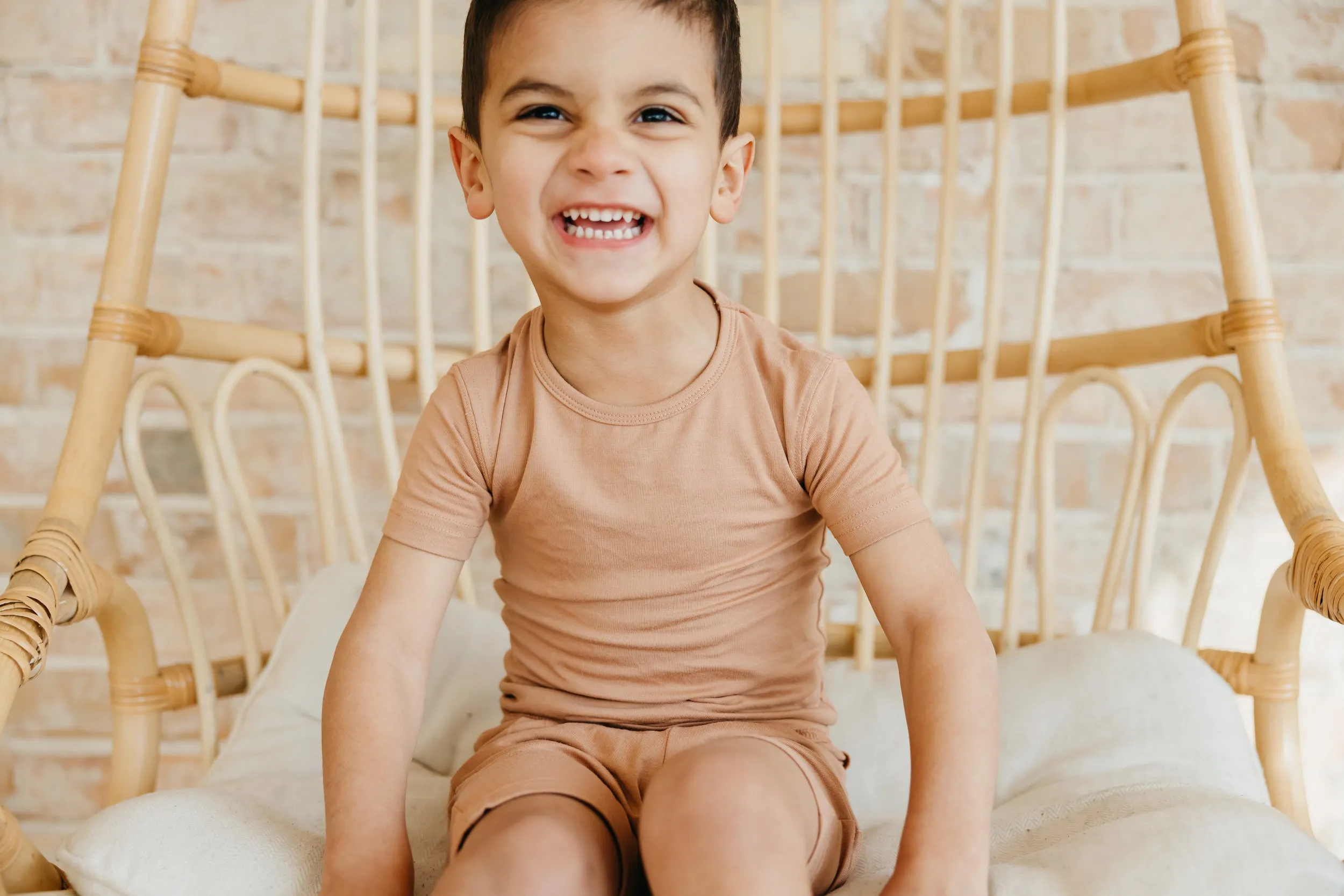2pc Short Sleeve Pajama Set - Pecan