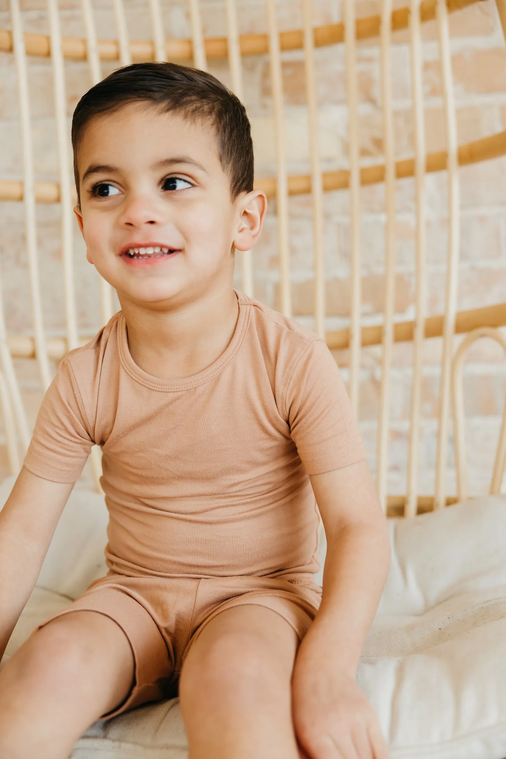2pc Short Sleeve Pajama Set - Pecan