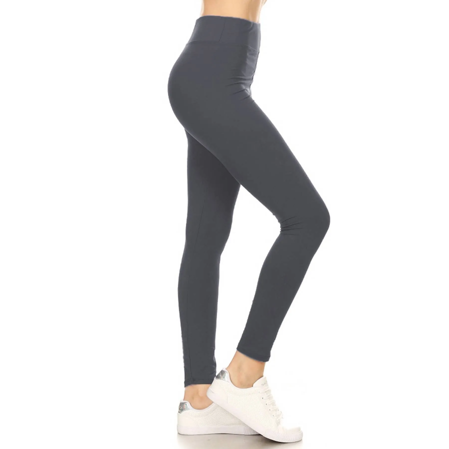 3" Yoga Band Buttery Soft Solid Leggings: Forest Green