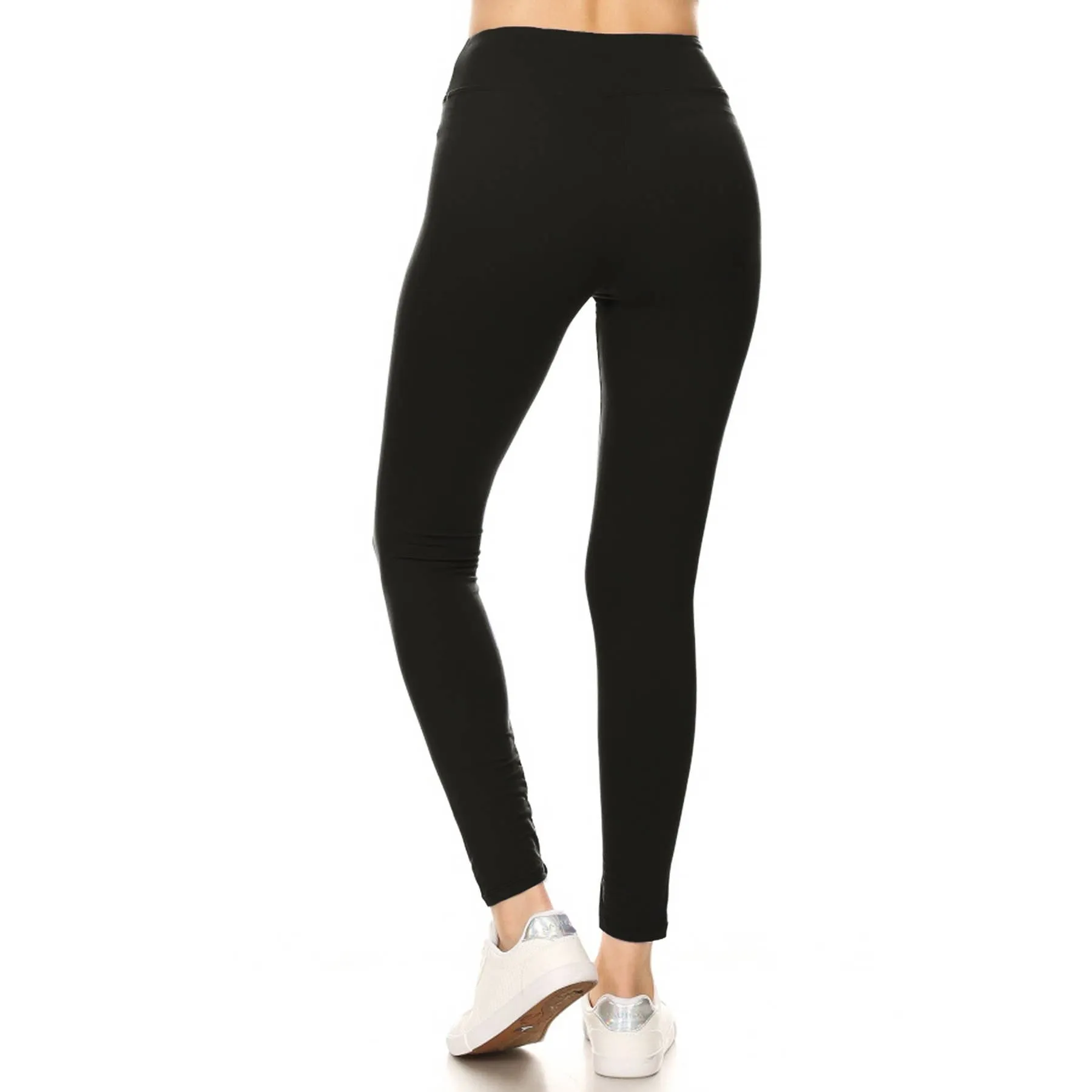 3" Yoga Band Buttery Soft Solid Leggings: Forest Green