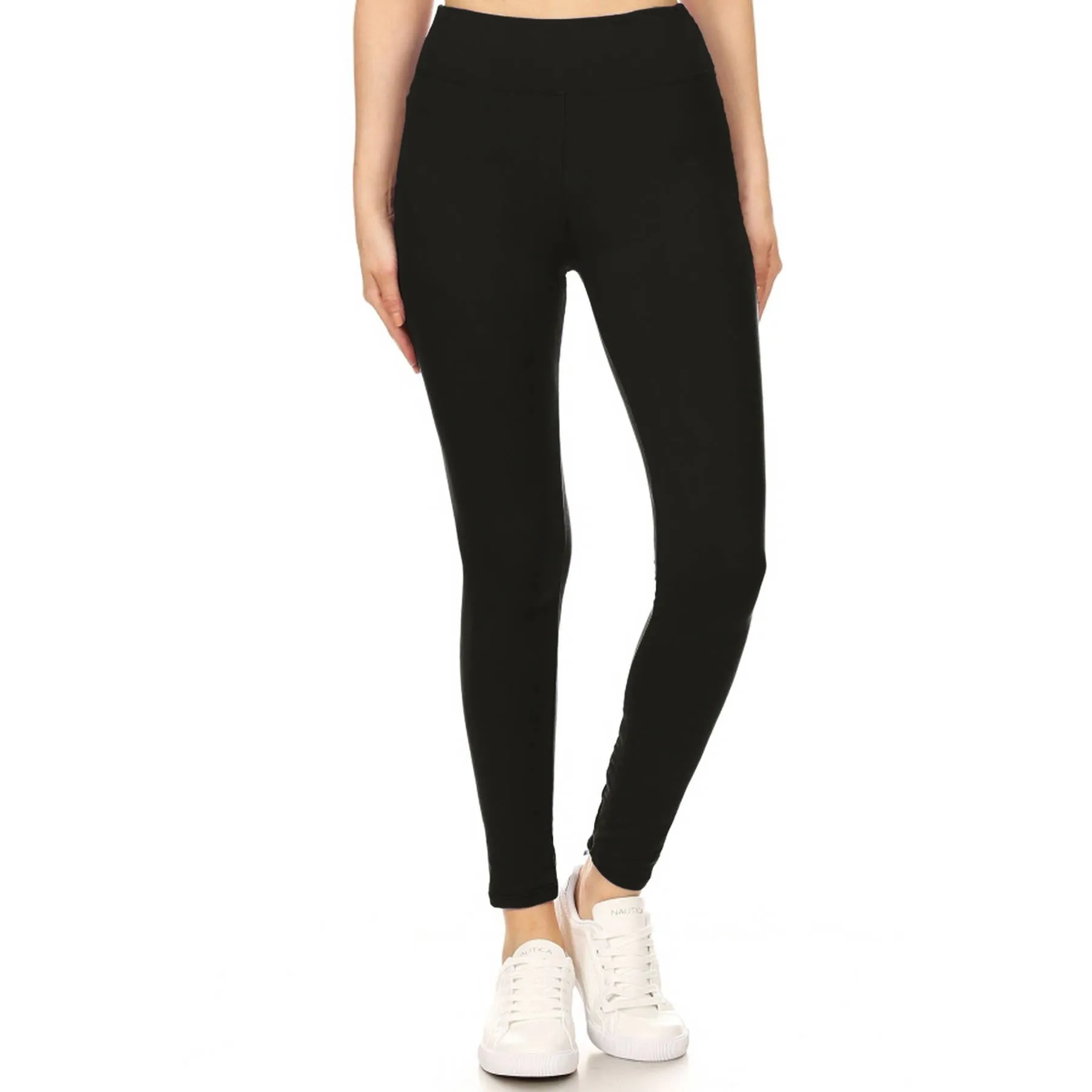 3" Yoga Band Buttery Soft Solid Leggings: Forest Green