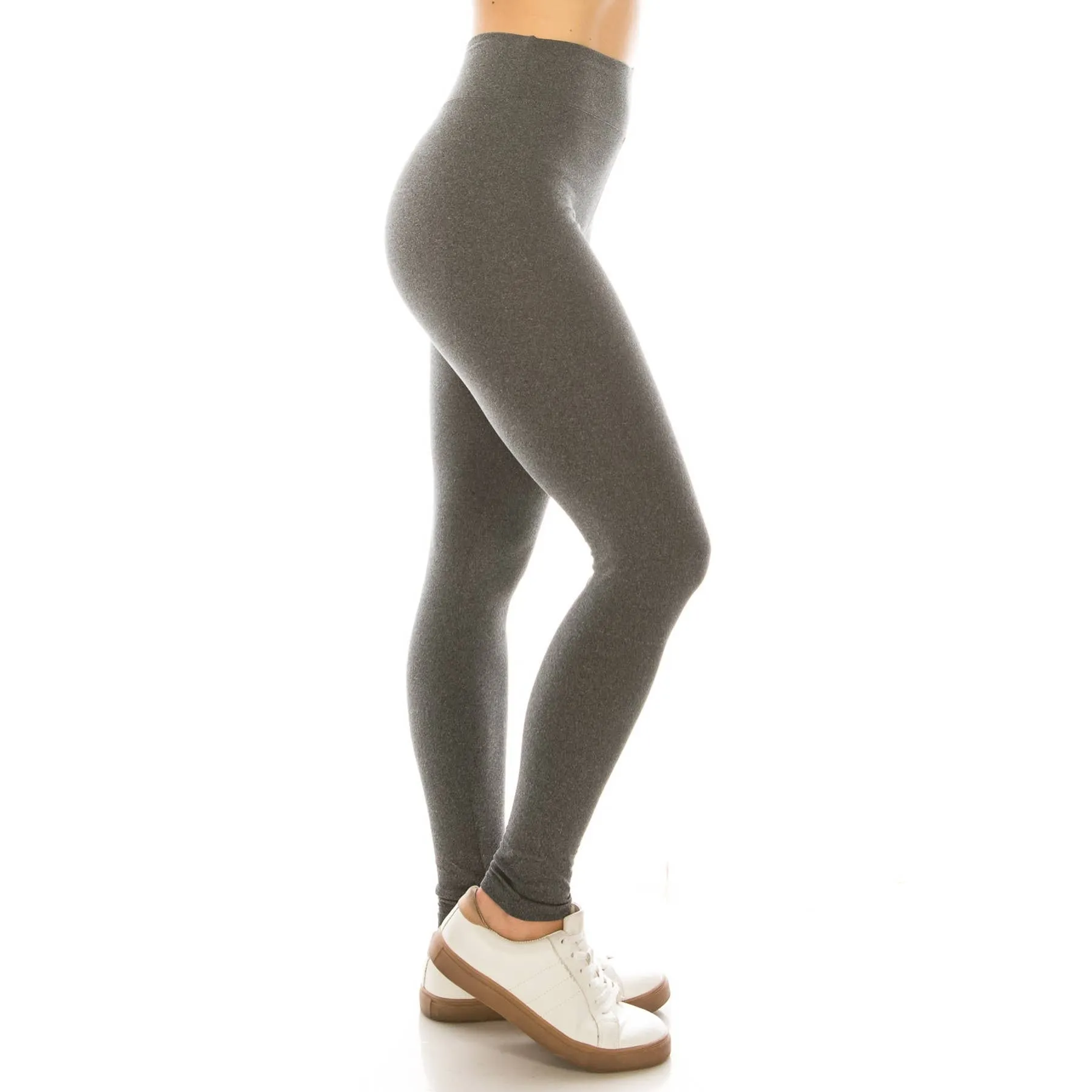 3" Yoga Band Buttery Soft Solid Leggings: Forest Green