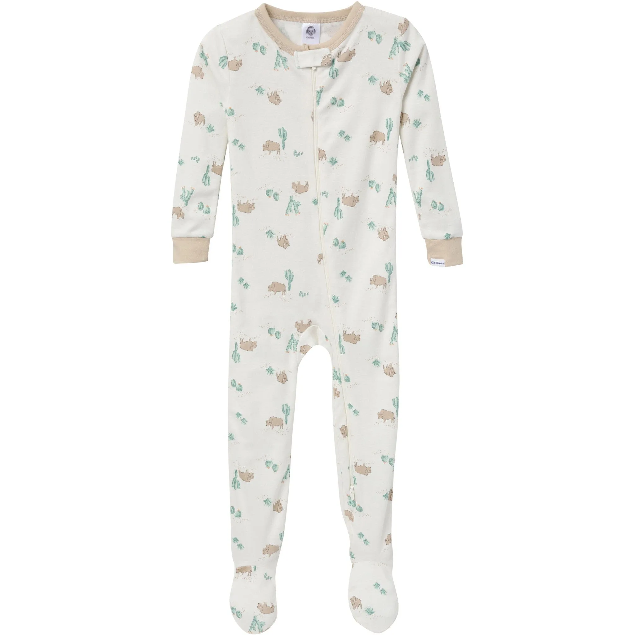 4-Pack Baby & Toddler Boys Desert Animals Snug Fit Footed Pajamas