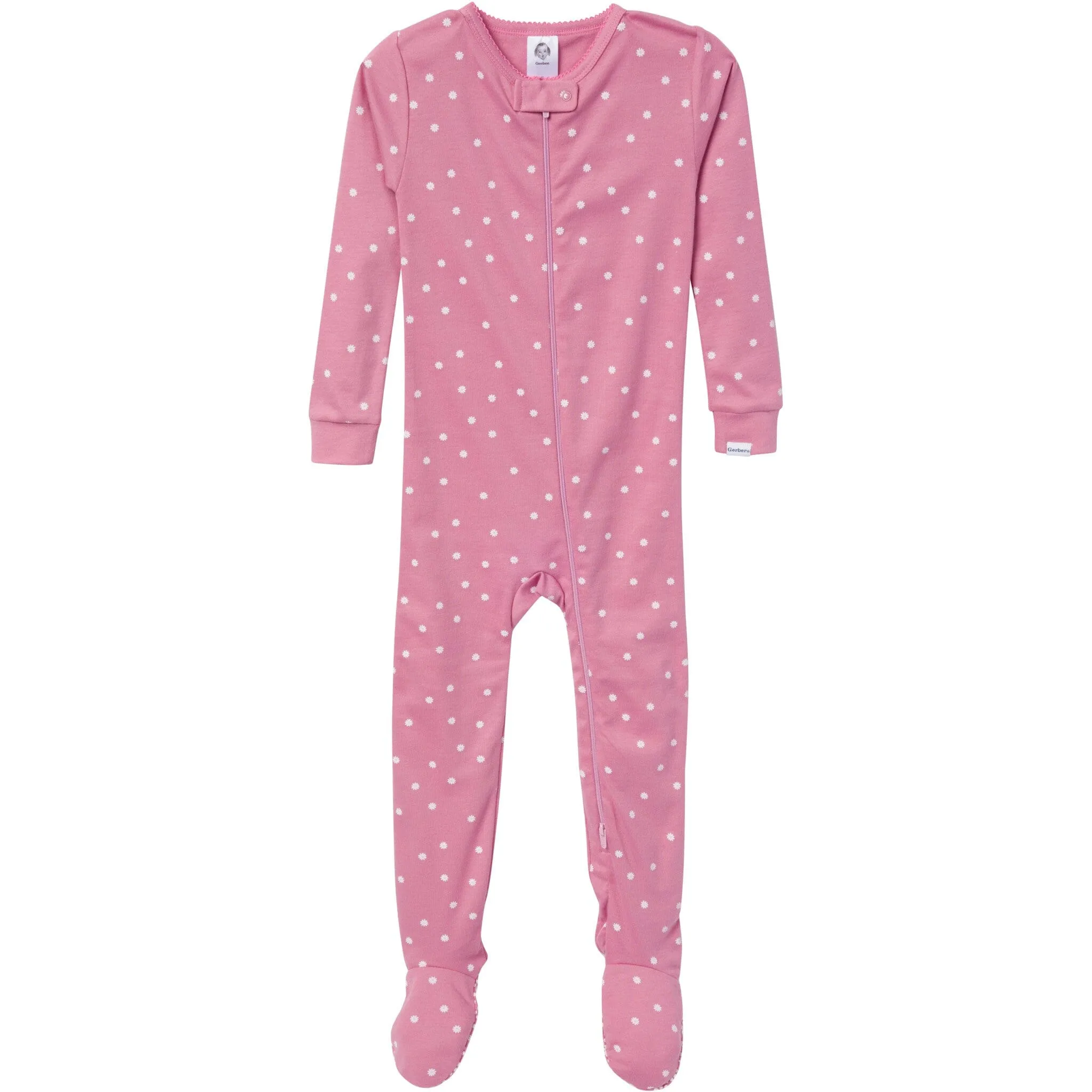 4-Pack Baby & Toddler Girls Dogs Snug Fit Footed Pajamas
