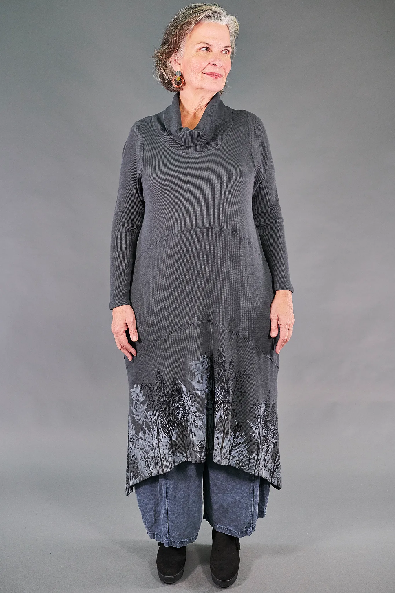 7220 Thermal Cowl Dress-Sea Grey-P