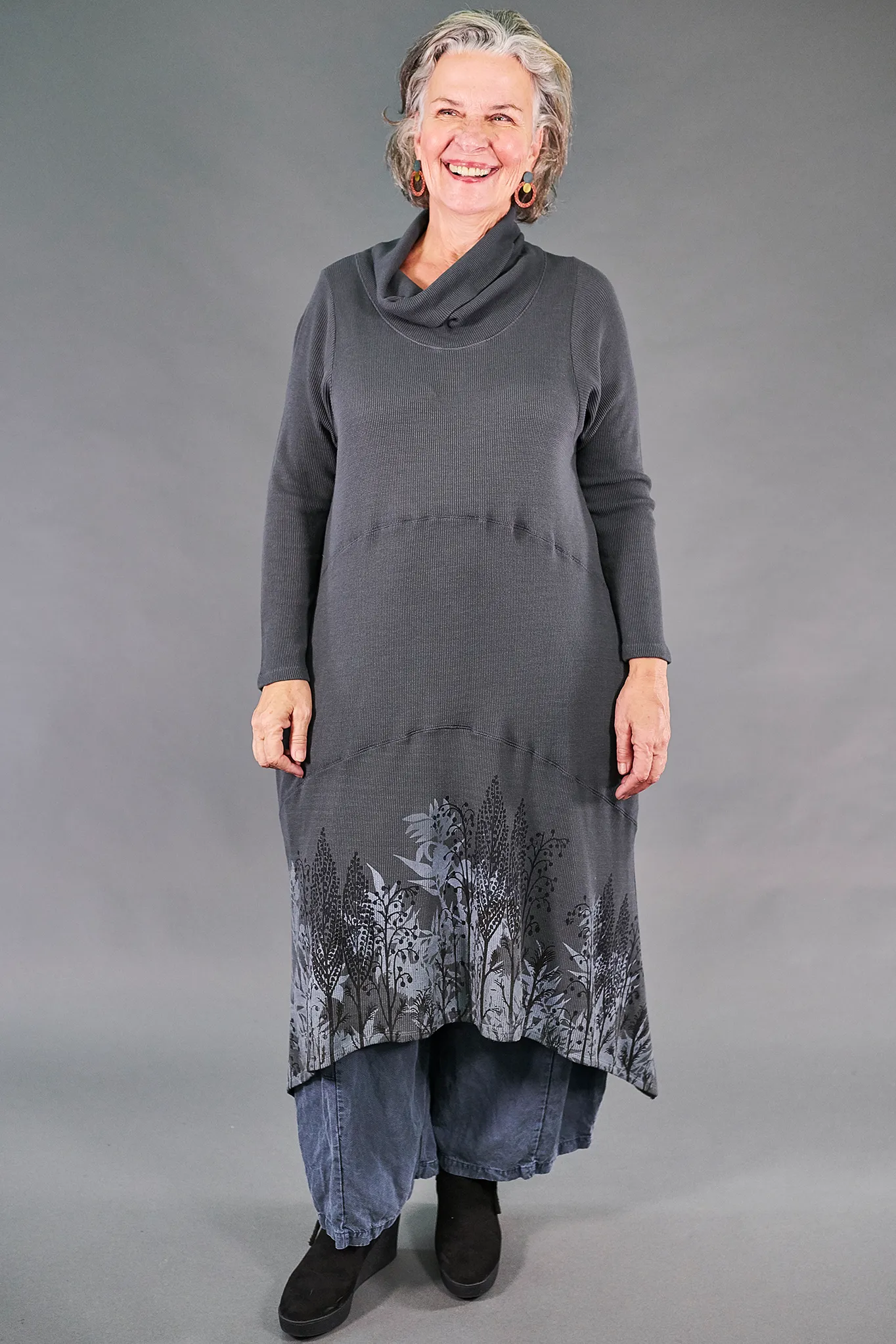 7220 Thermal Cowl Dress-Sea Grey-P