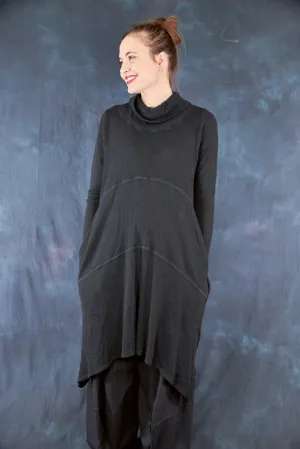 7220 Thermal Cowl Dress with Pockets Black-U