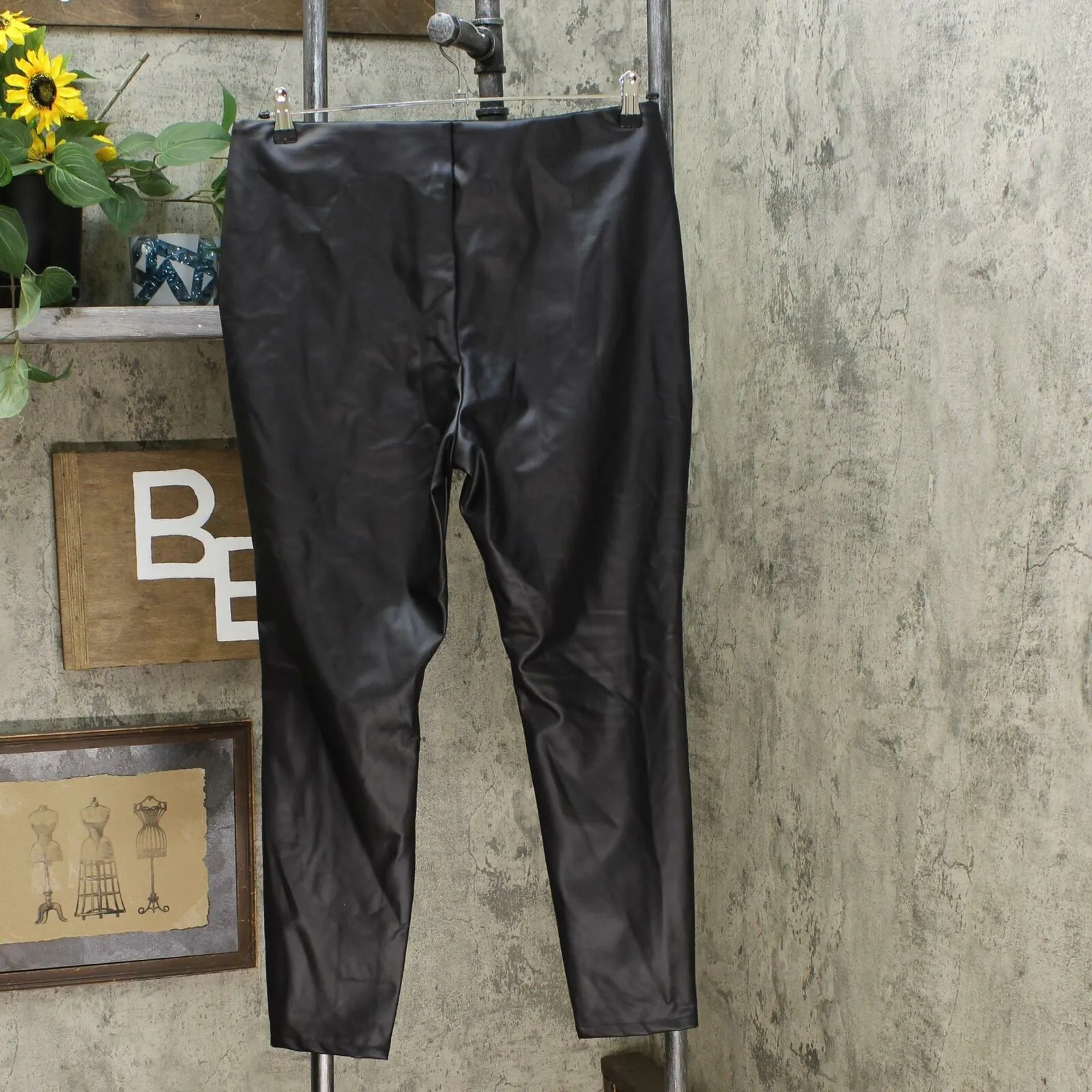 A New Day Women's Slim Fit Mid Rise Faux Leather Leggings