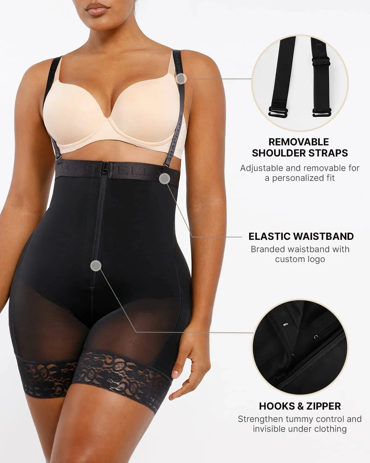 AirSlim® Firm Tummy Compression Bodysuit Shaper With Butt Lifter