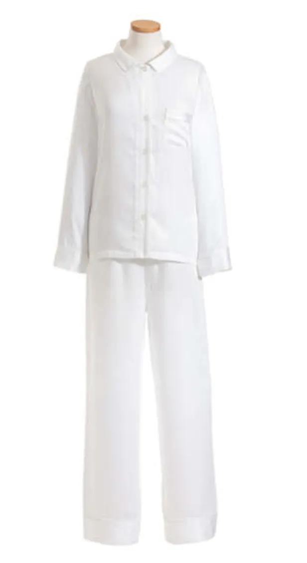 Annie Selke Silken Pajamas - White