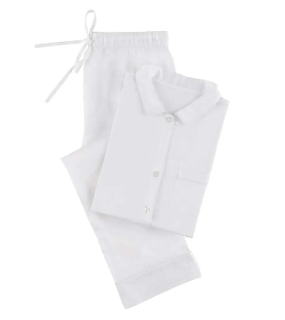 Annie Selke Silken Pajamas - White