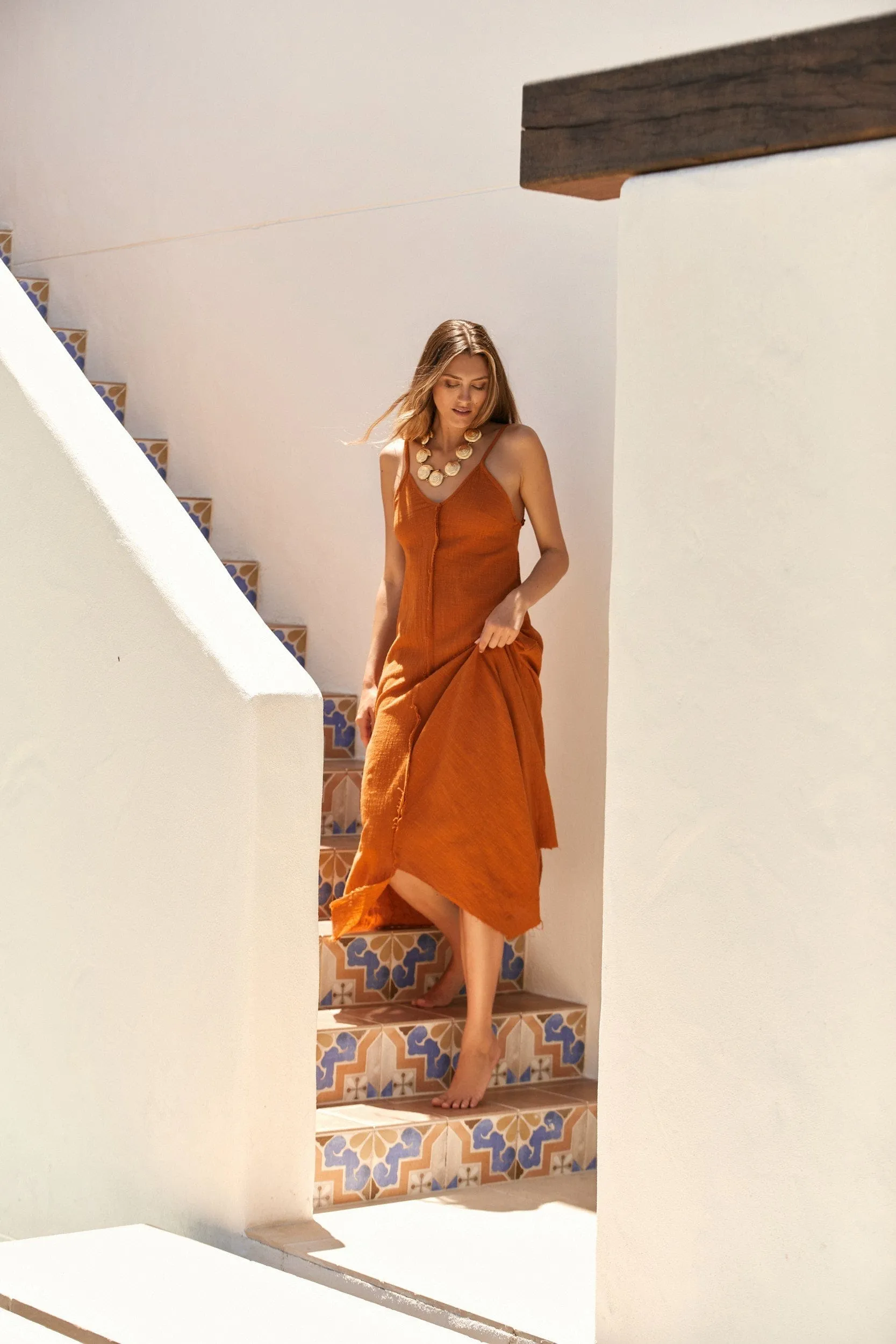 BAE | JASMINE DRESS - ORANGE CLAY