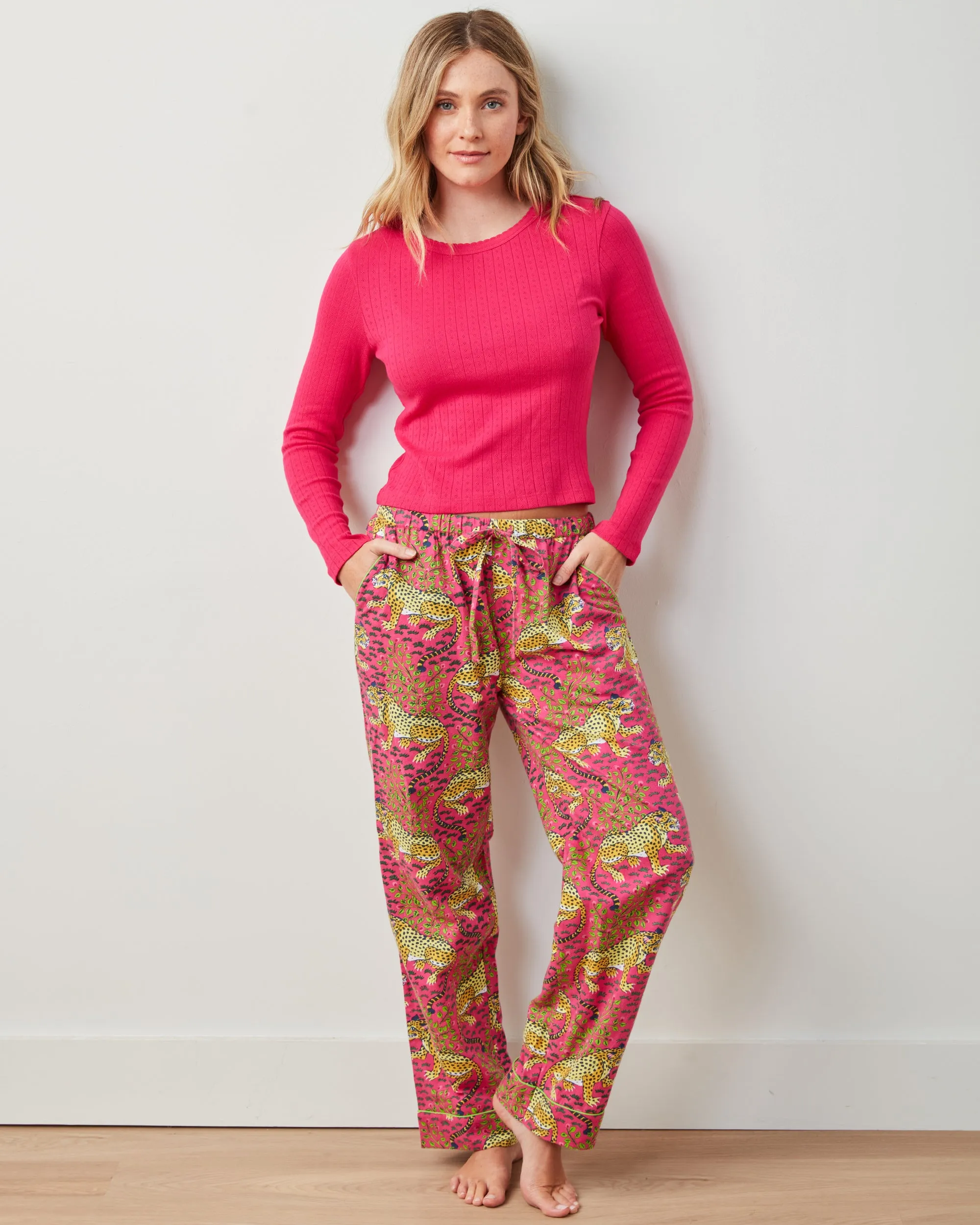 Bagheera - Petite Lightweight Flannel PJ Pant - Hot Pink