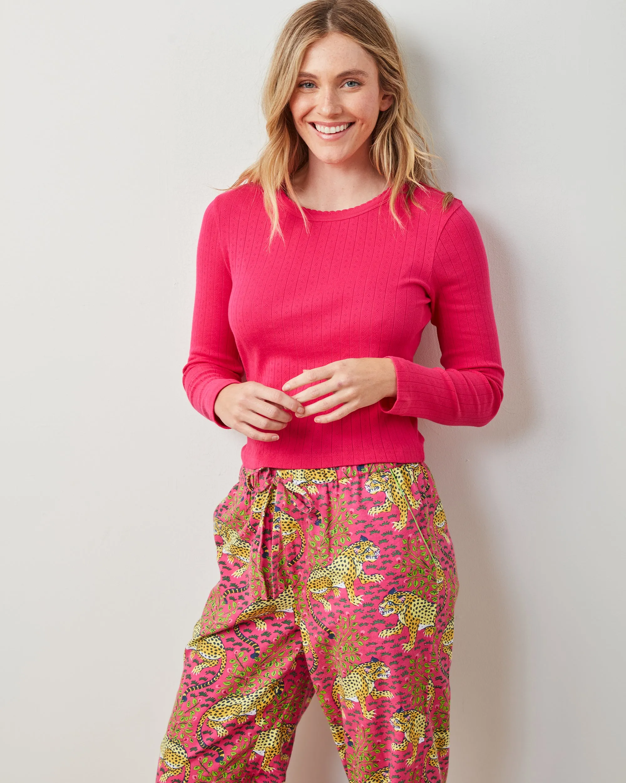 Bagheera - Petite Lightweight Flannel PJ Pant - Hot Pink
