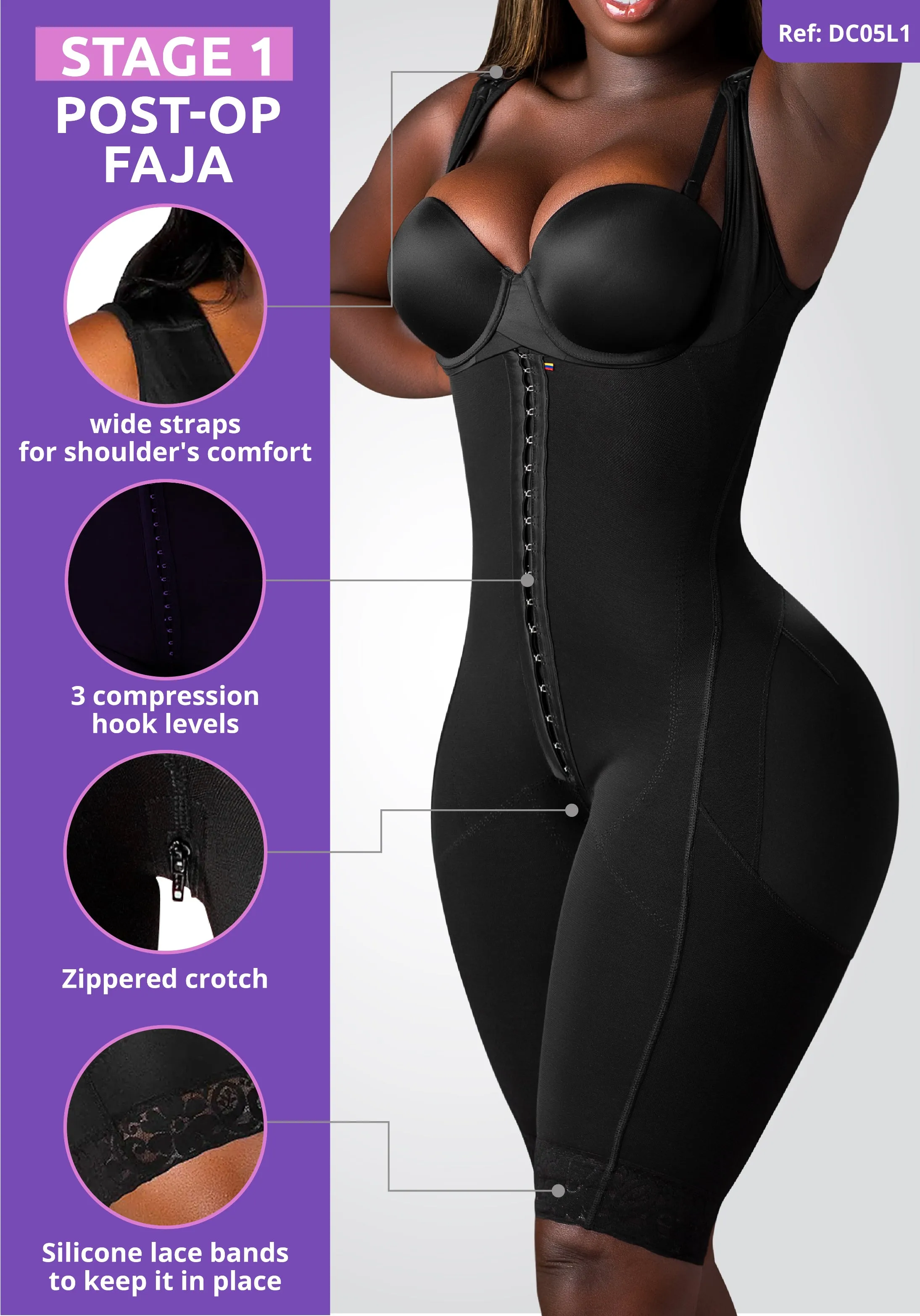 BBL & Lipo | Stage 1 Faja Colombiana Post-Op | No Bra