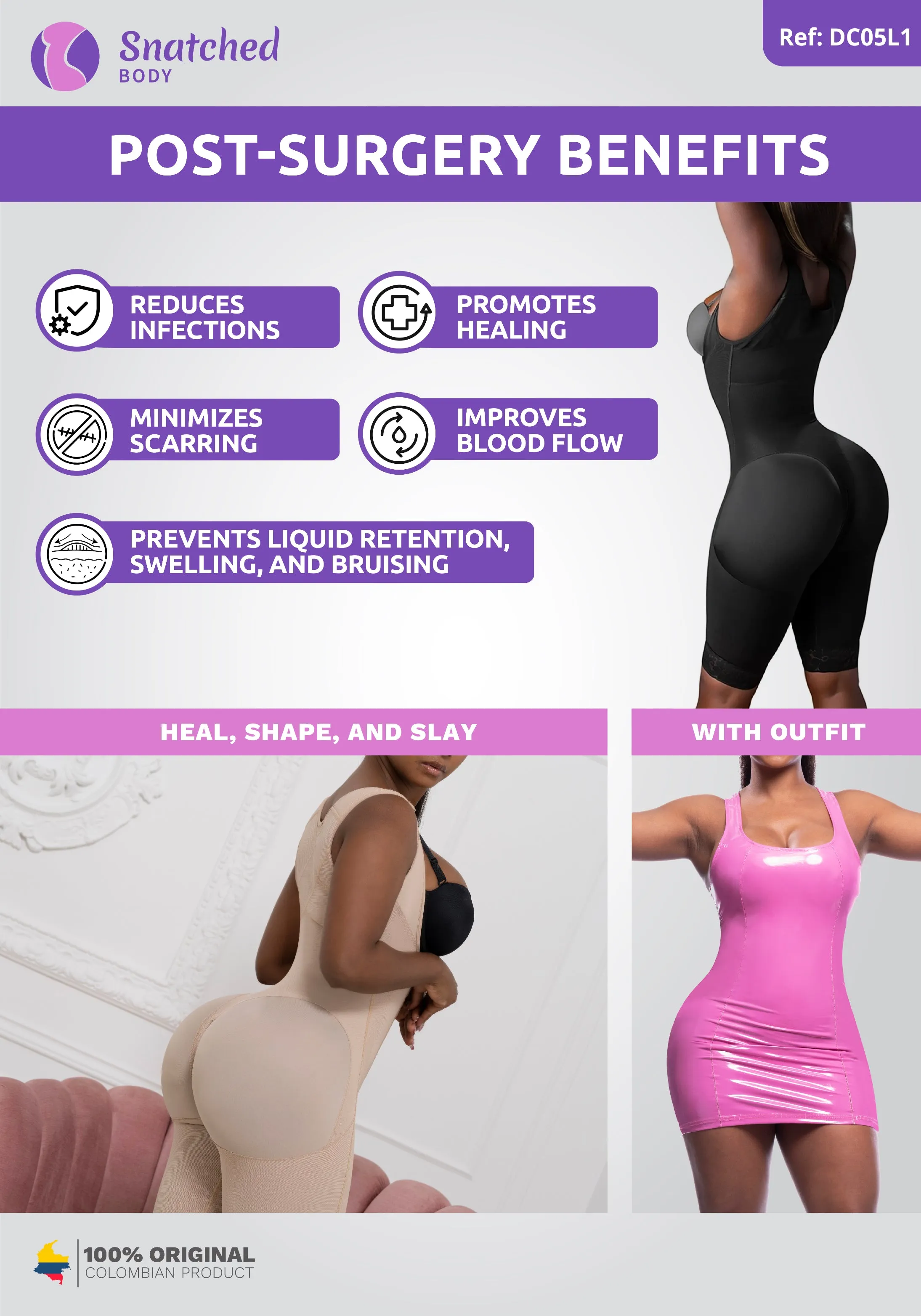 BBL & Lipo | Stage 1 Faja Colombiana Post-Op | No Bra