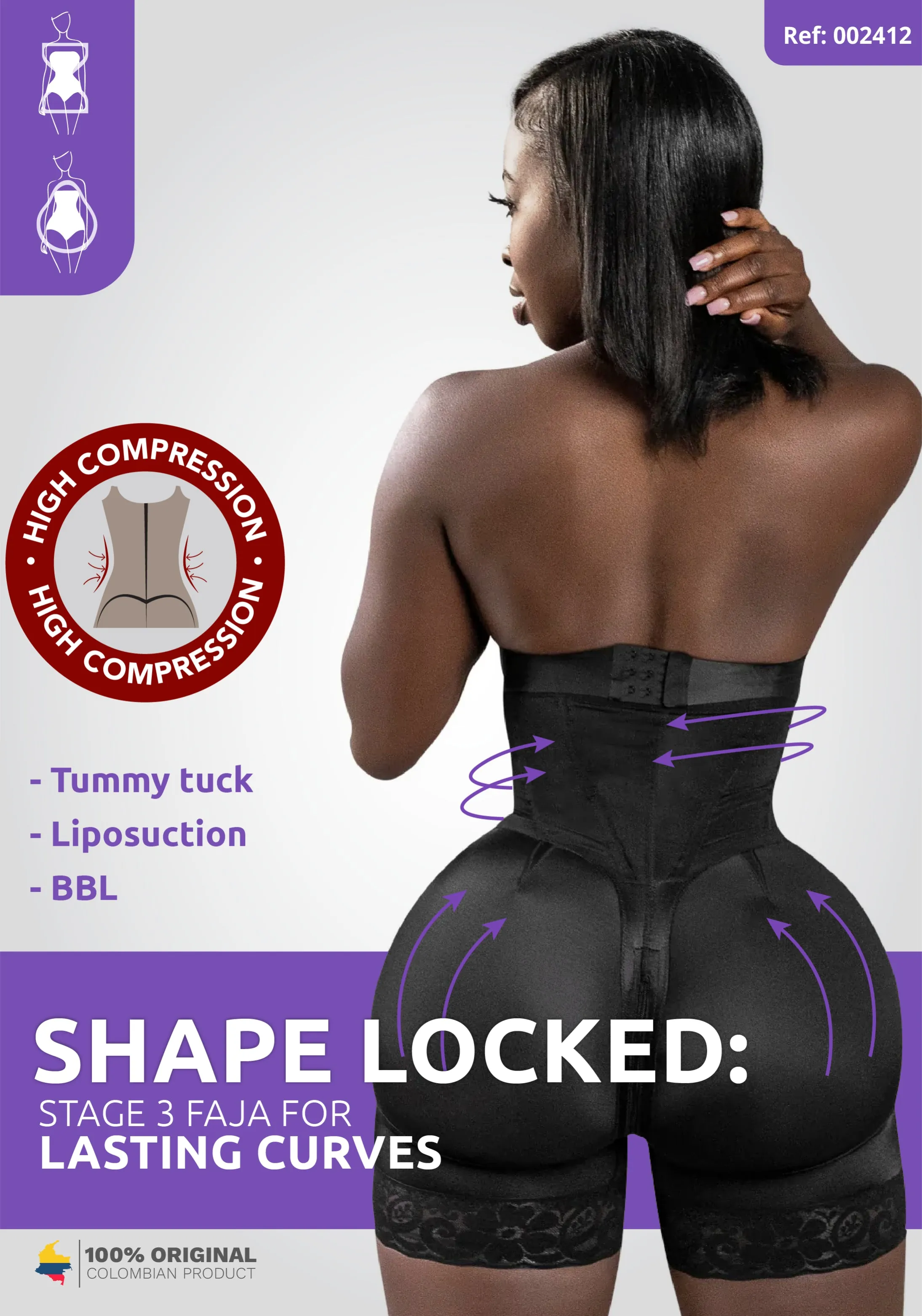 BBL & Lipo | Stage 3 Faja Colombiana Shapewear | Strapless