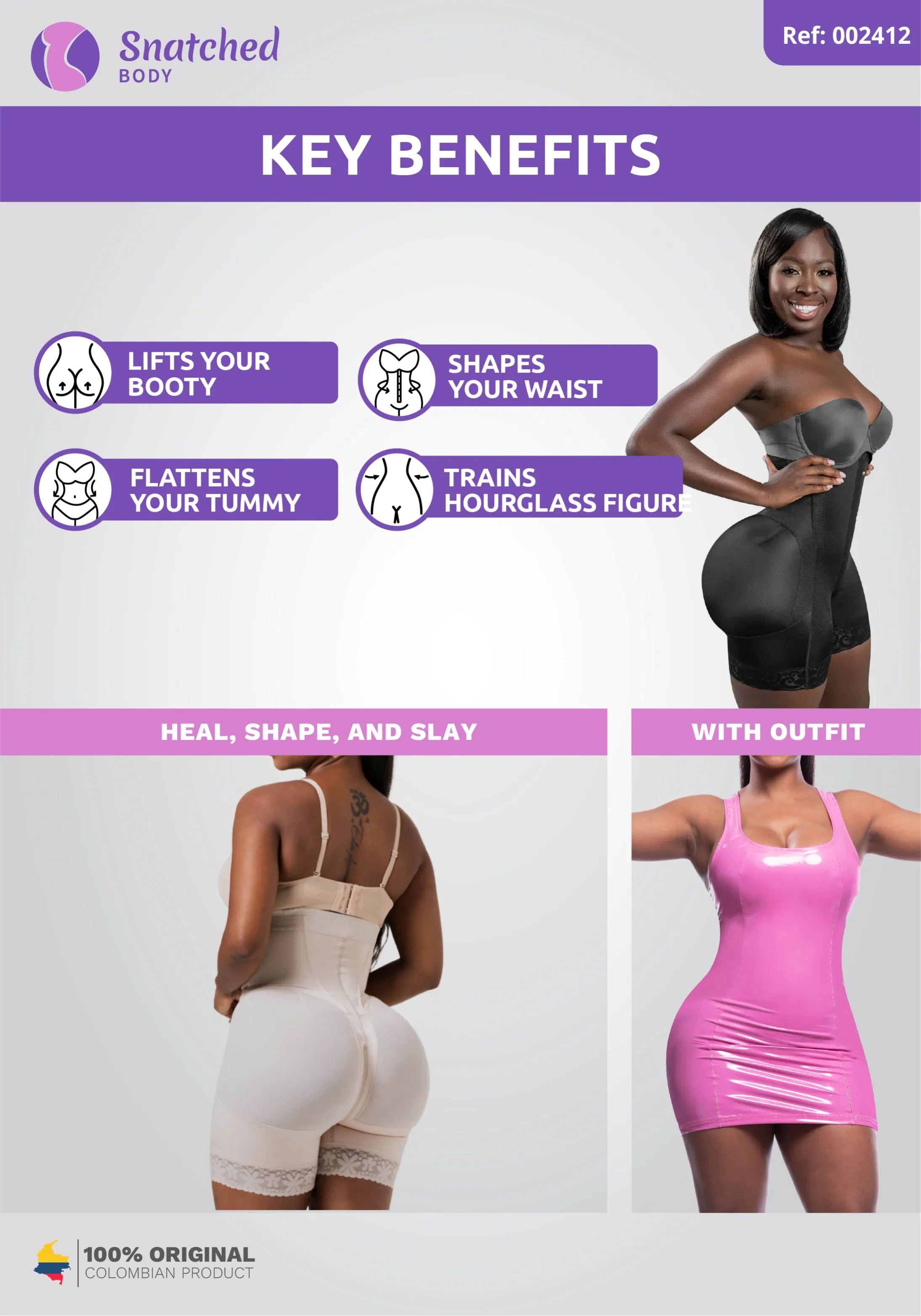 BBL & Lipo | Stage 3 Faja Colombiana Shapewear | Strapless