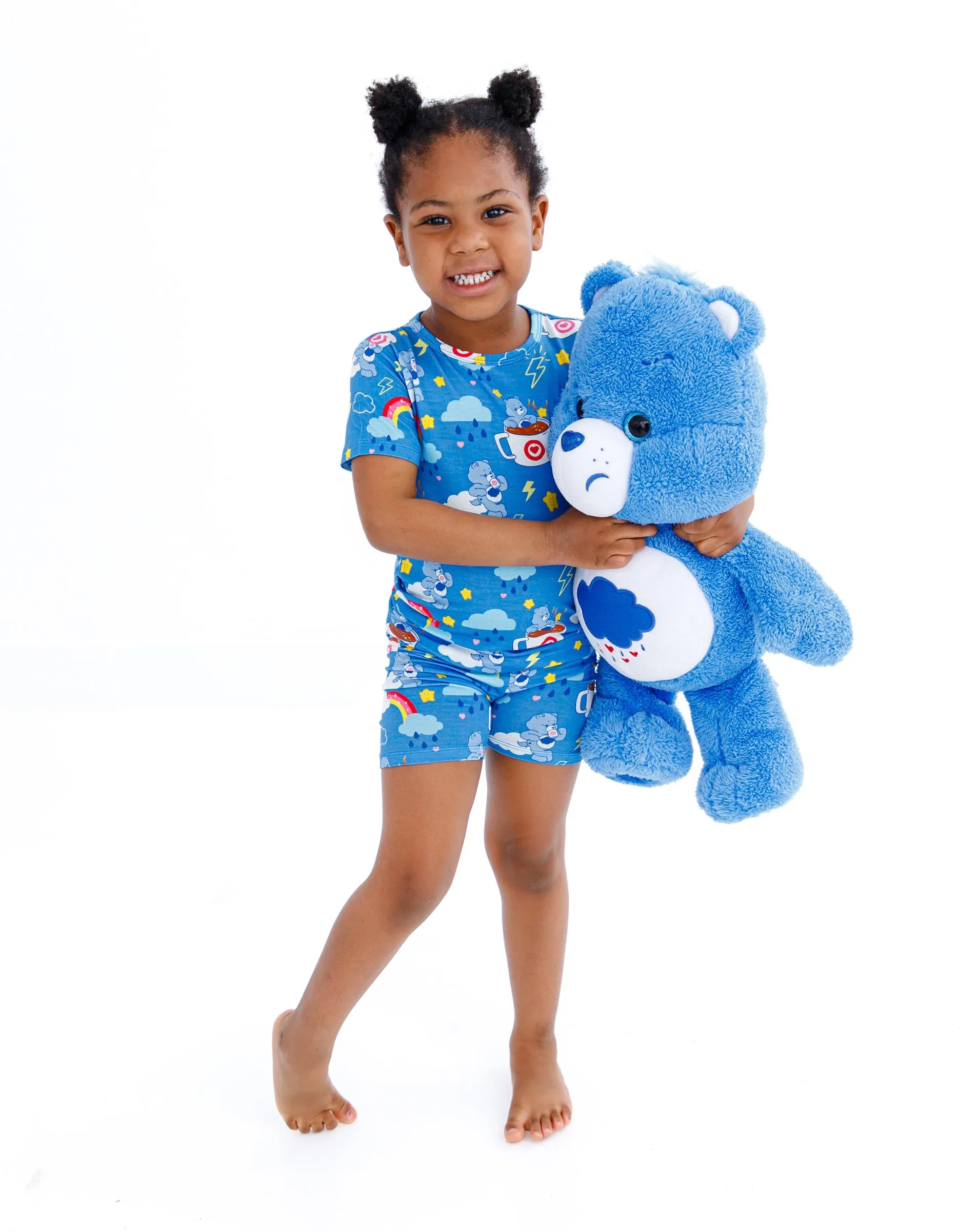 Birdie Bean Care Bears™ Grumpy Coffee Print 2-piece Short Sleeve Kids Pajamas with Shorts