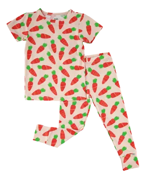 Birdie Bean Easter Carrots Ezra Print 2-piece Short Sleeve Kids Pajamas with Pants