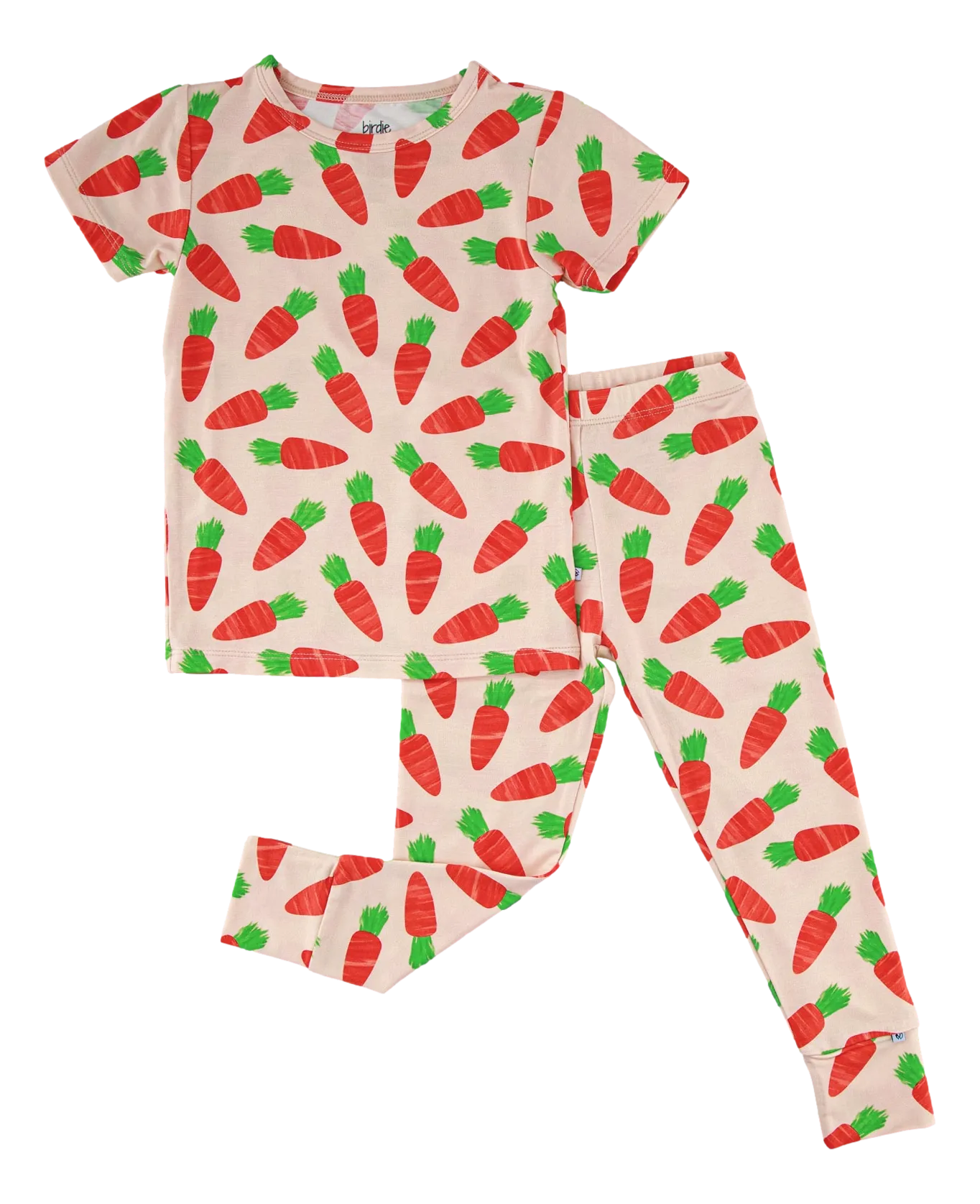 Birdie Bean Easter Carrots Ezra Print 2-piece Short Sleeve Kids Pajamas with Pants