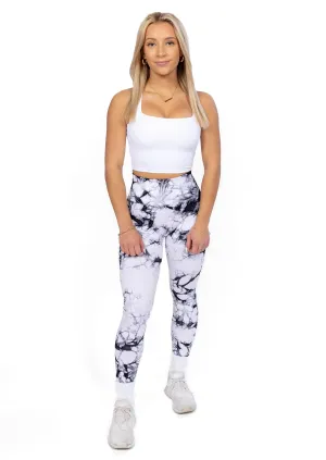Black Tie-Dye Seamless Contour Leggings