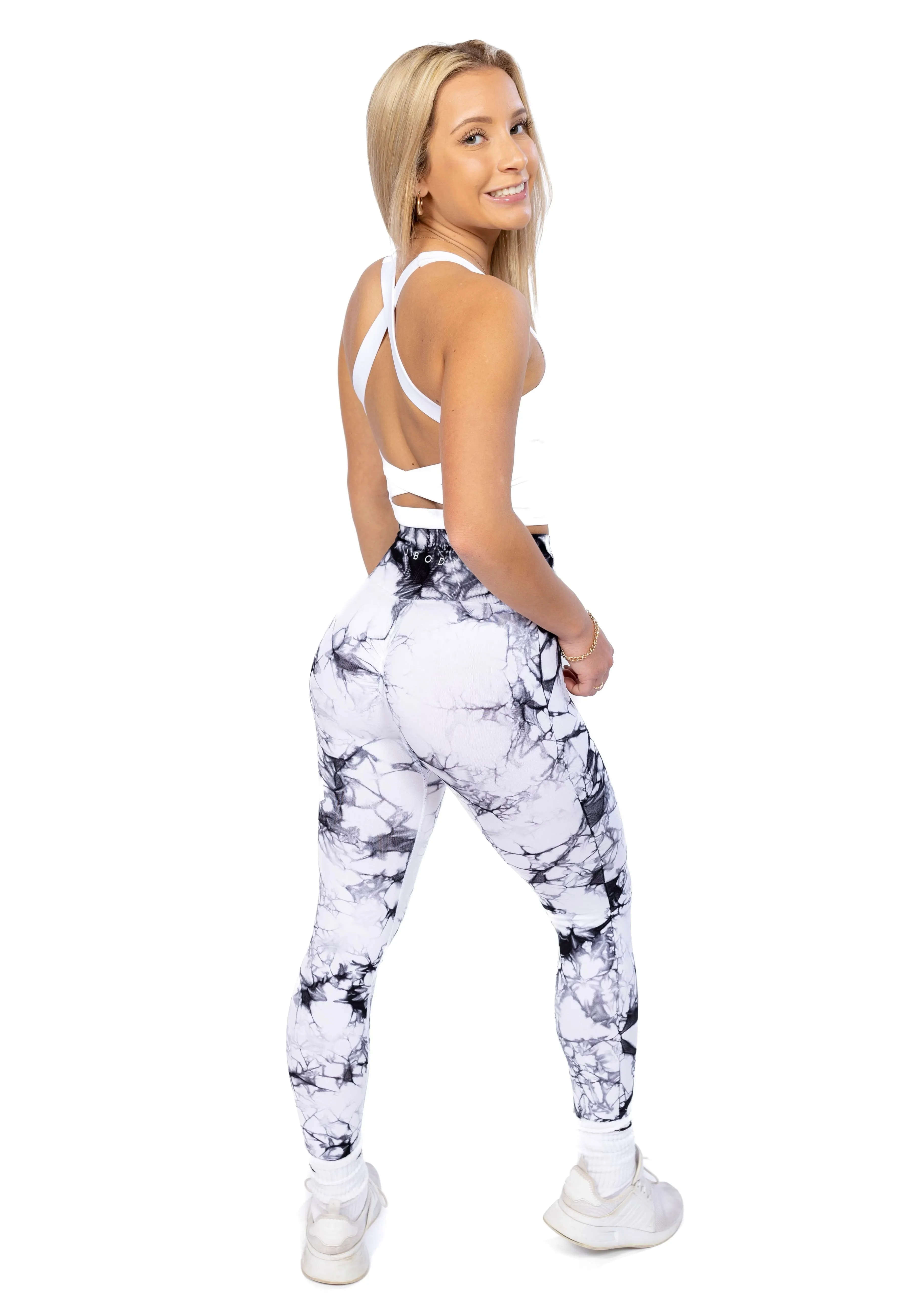 Black Tie-Dye Seamless Contour Leggings