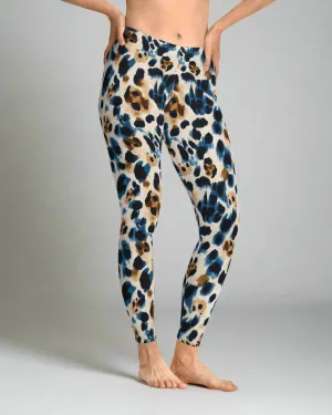 Blue Spotty Leo Animal Print Leggings