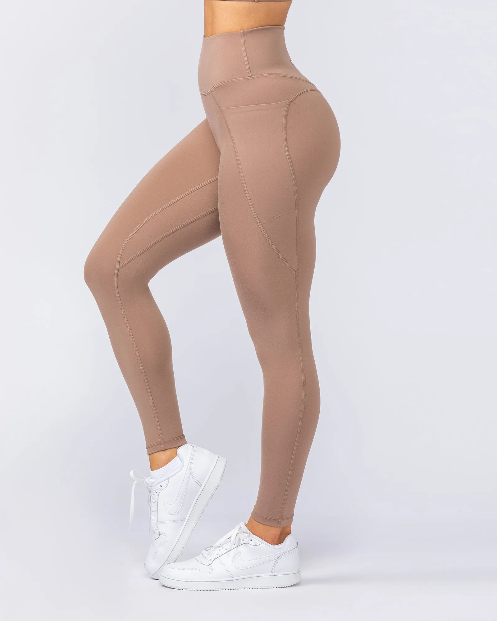Booty Shaper Pocket Ankle Length Leggings - Cinnamon