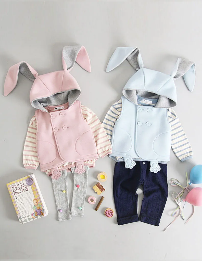 Bunny Sleeveless Jacket Blue