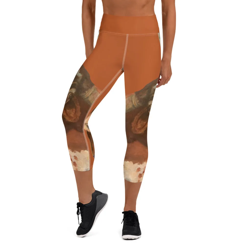 Burnt Orange Longhorn Yoga Capri Leggings