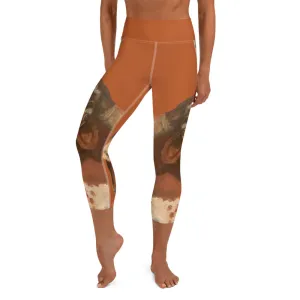 Burnt Orange Longhorn Yoga Capri Leggings