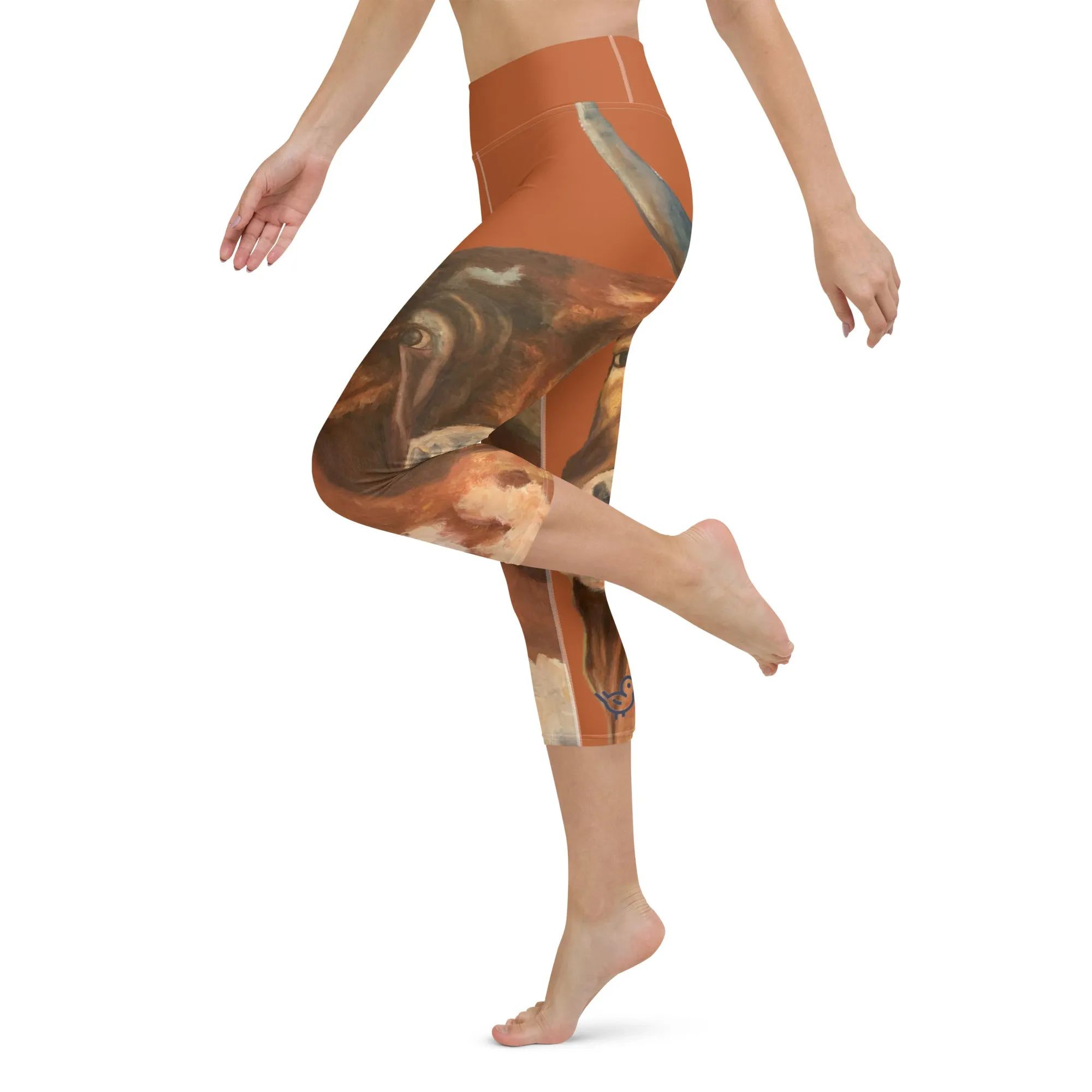 Burnt Orange Longhorn Yoga Capri Leggings