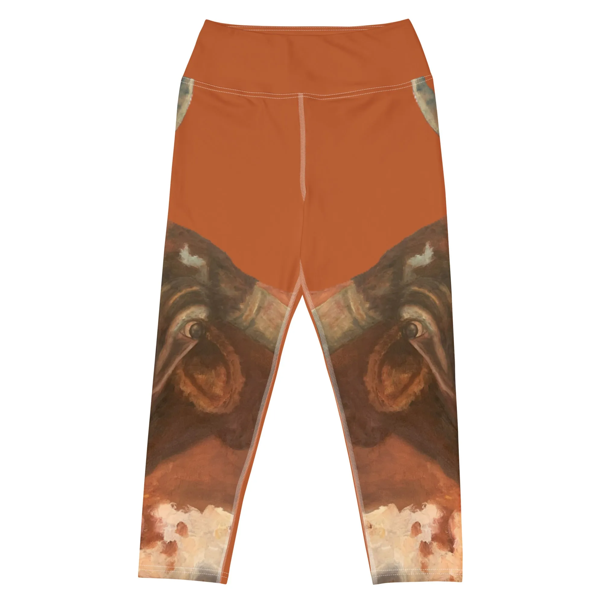 Burnt Orange Longhorn Yoga Capri Leggings