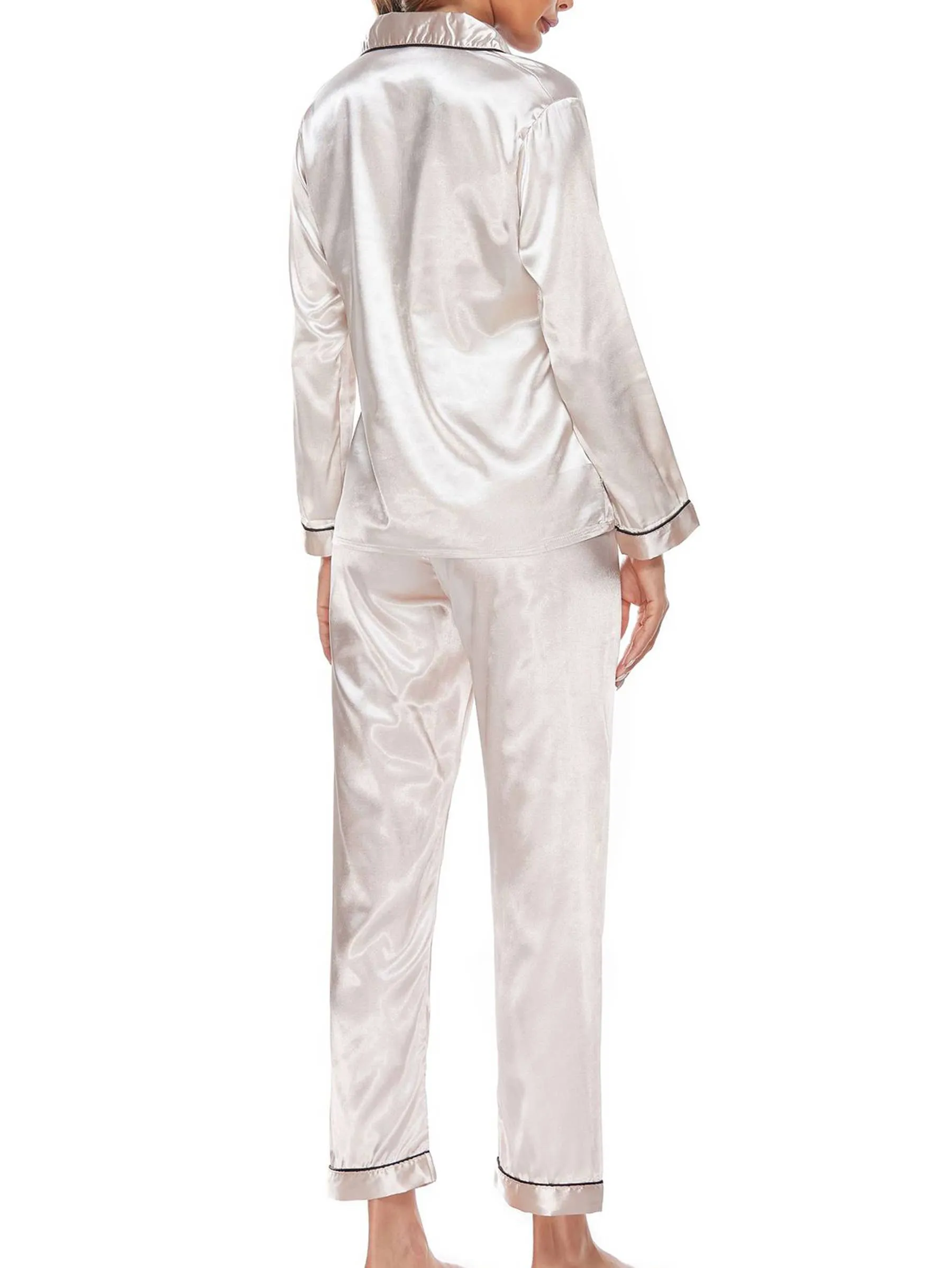 Button Up Pajamas for Women Long Sleeve Soft Set: XL / Champagne