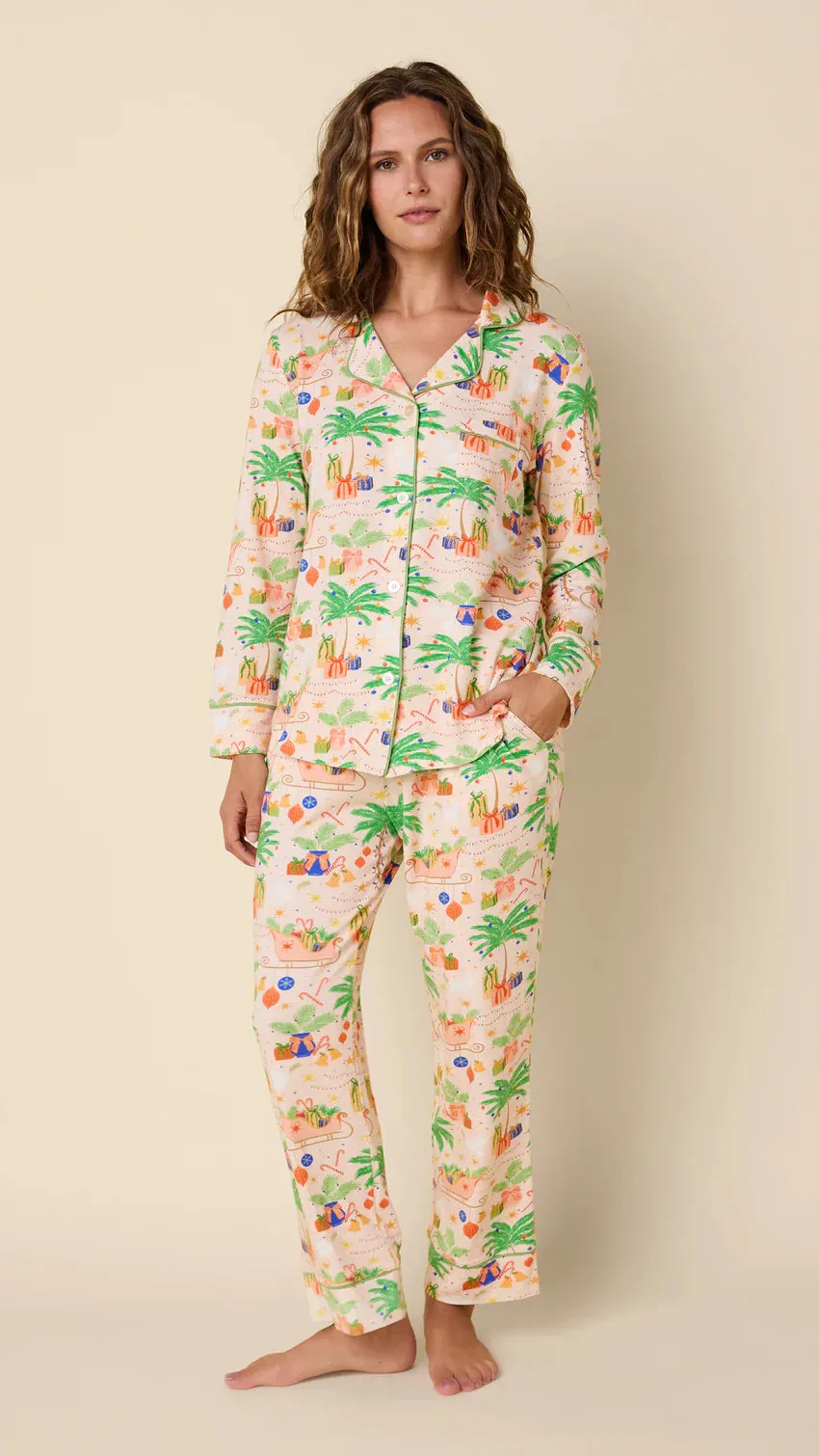 California Christmas Pima Knit Long-Sleeved Pajama