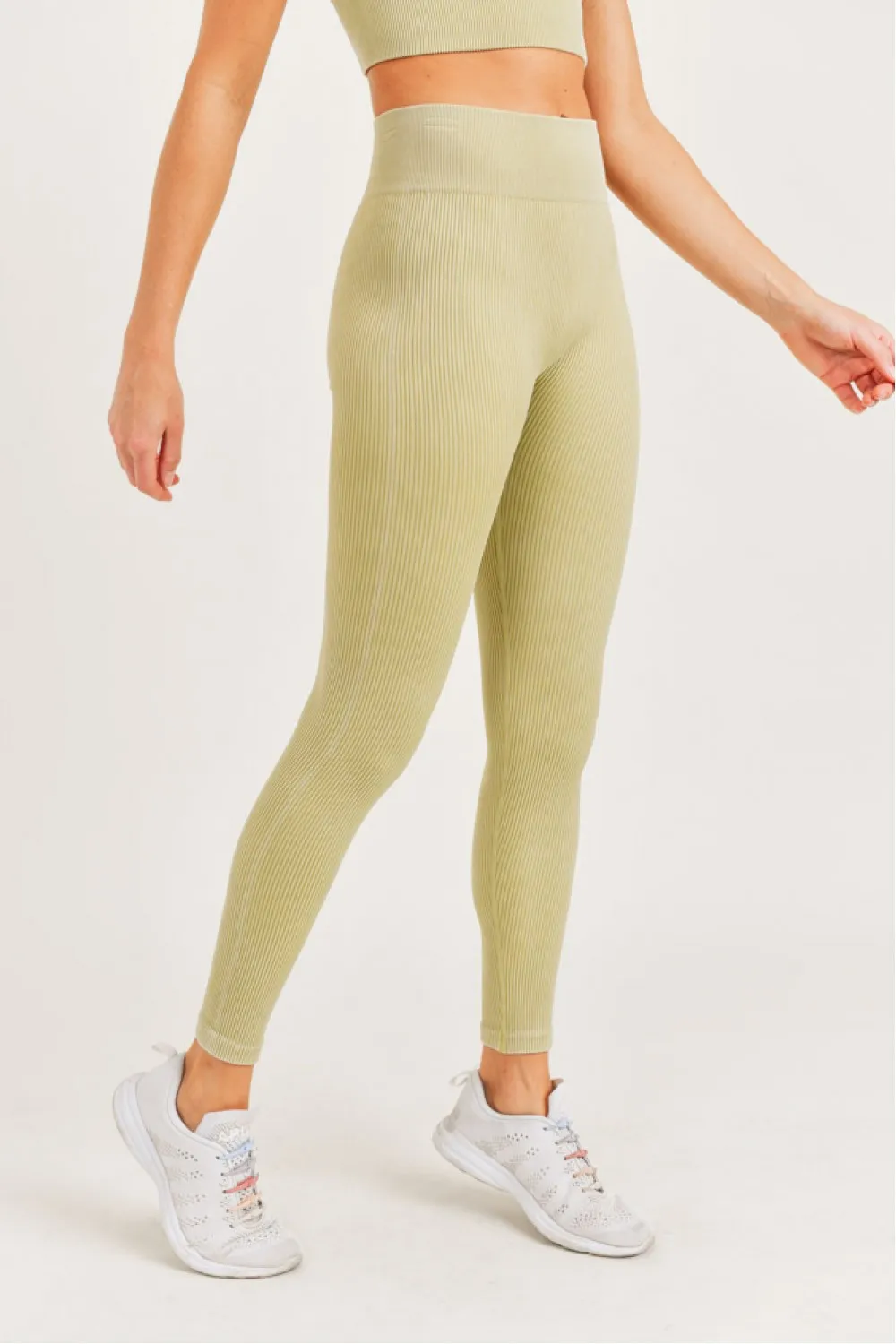 Carolyne Ribbed Mineral Wash Seamless Highwaist Leggings