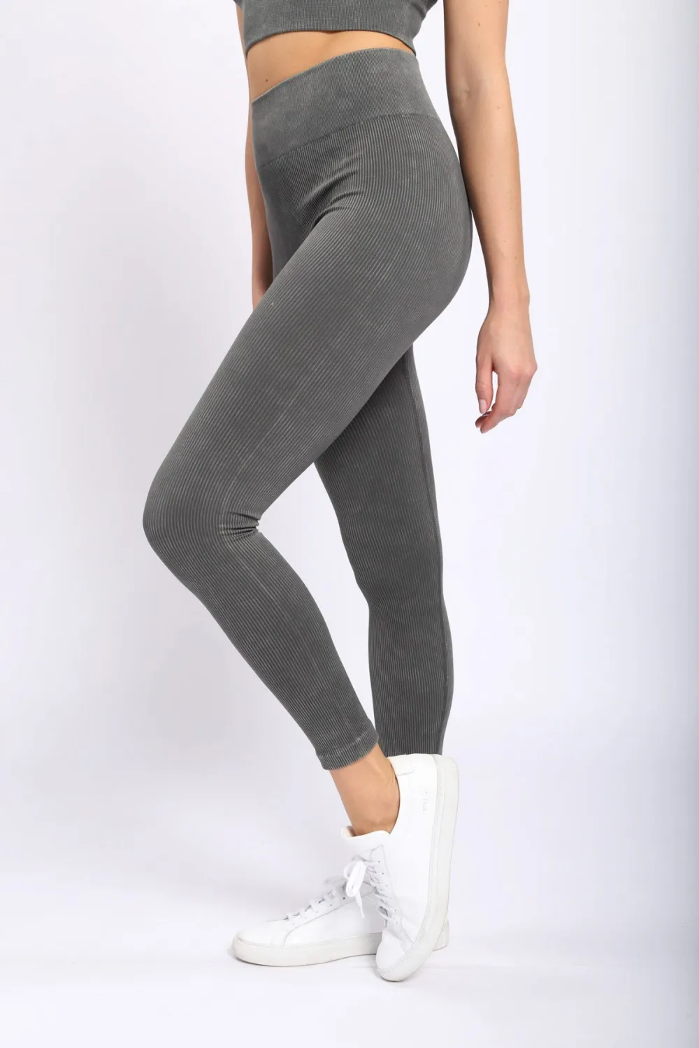 Carolyne Ribbed Mineral Wash Seamless Highwaist Leggings