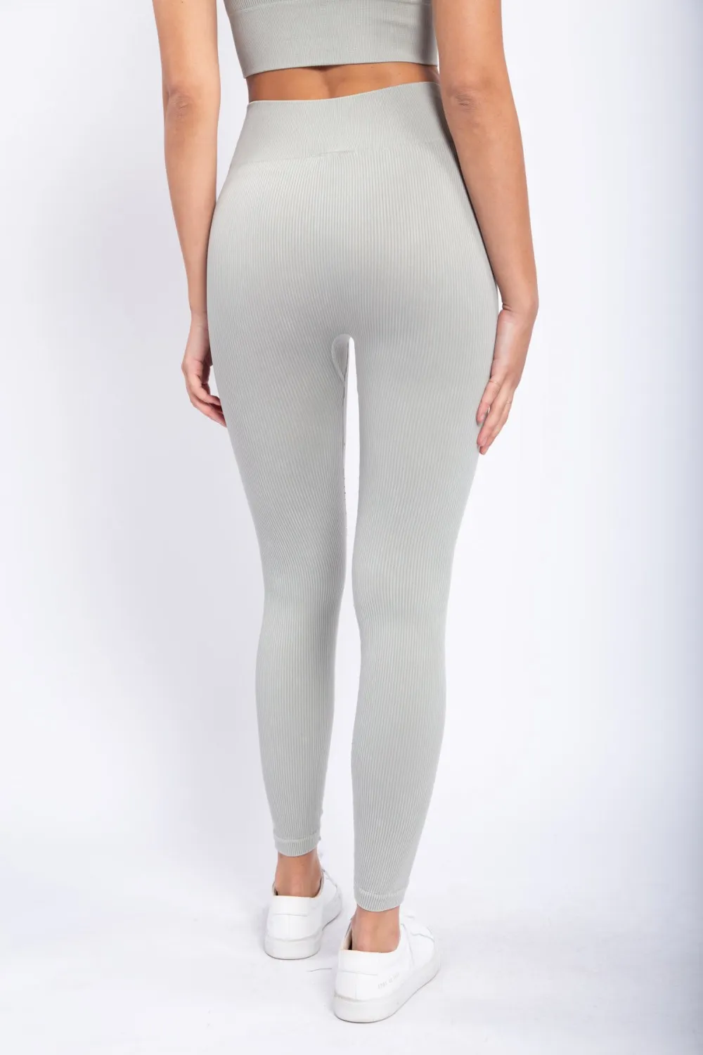 Carolyne Ribbed Mineral Wash Seamless Highwaist Leggings