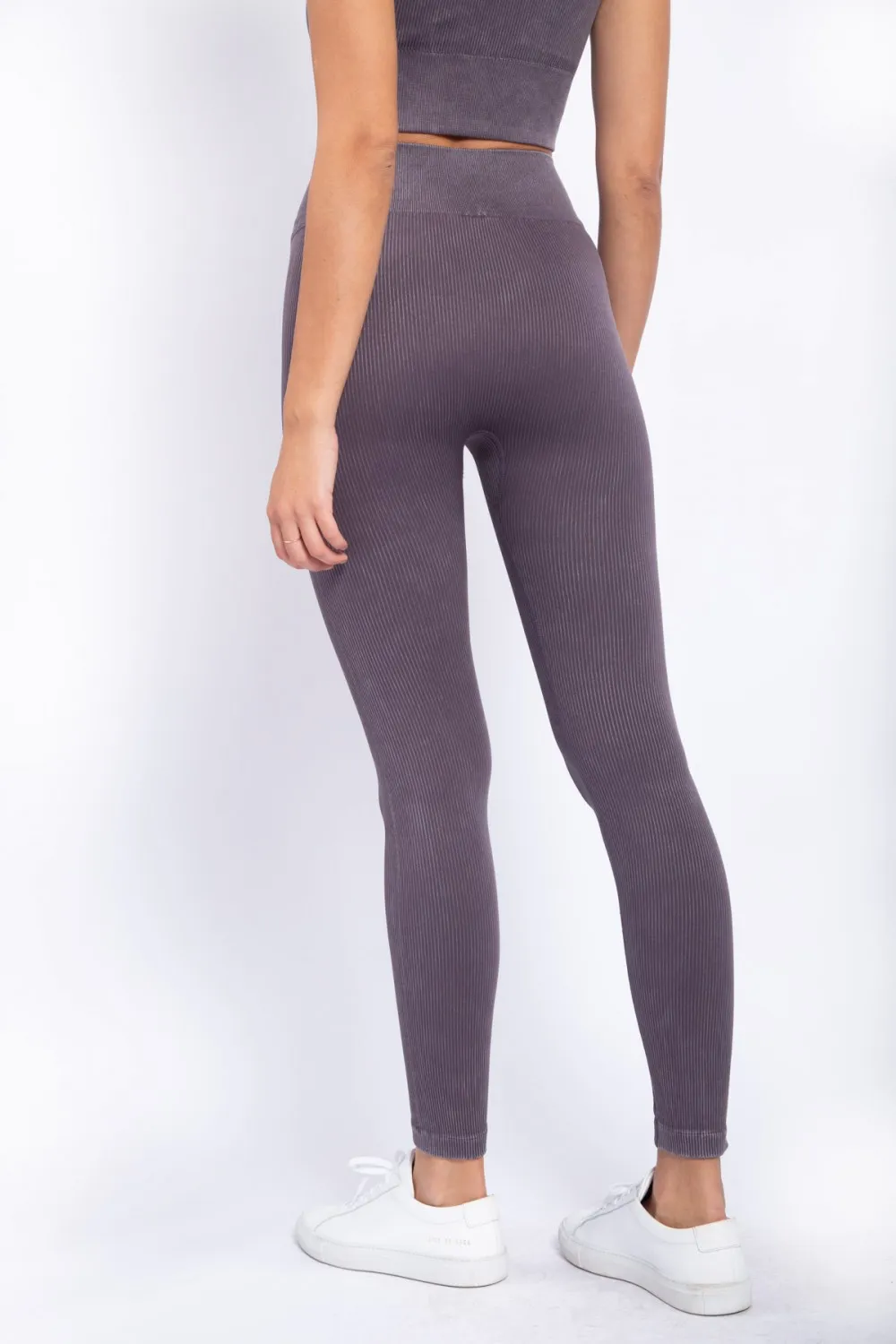 Carolyne Ribbed Mineral Wash Seamless Highwaist Leggings
