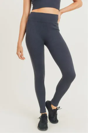 Carolyne Ribbed Mineral Wash Seamless Highwaist Leggings