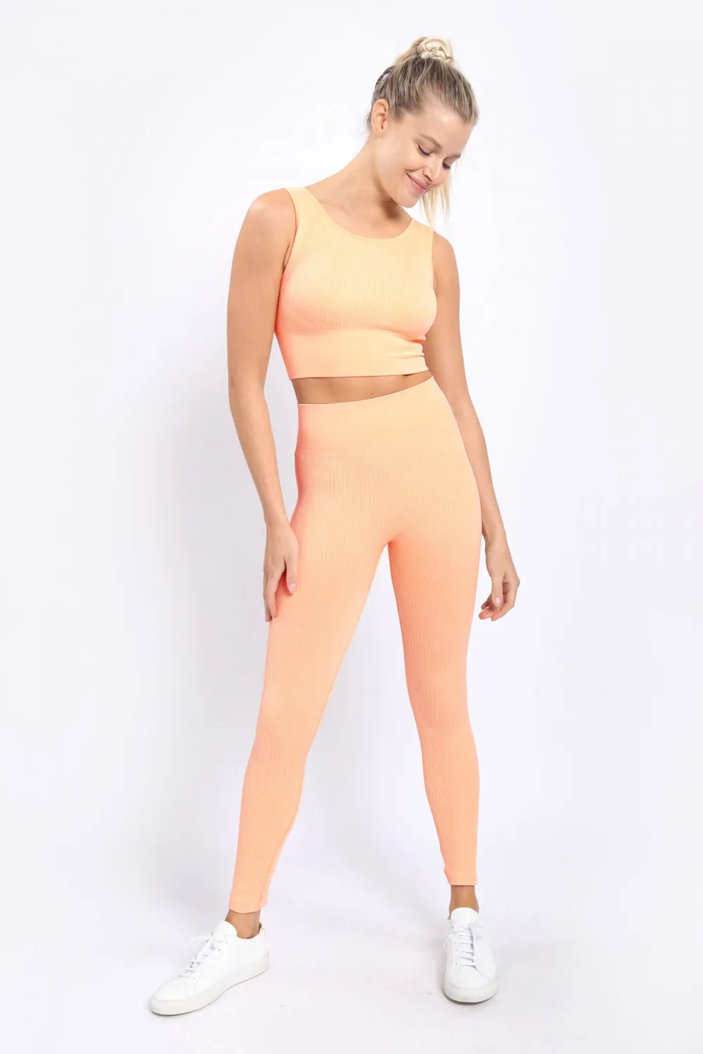 Carolyne Ribbed Mineral Wash Seamless Highwaist Leggings